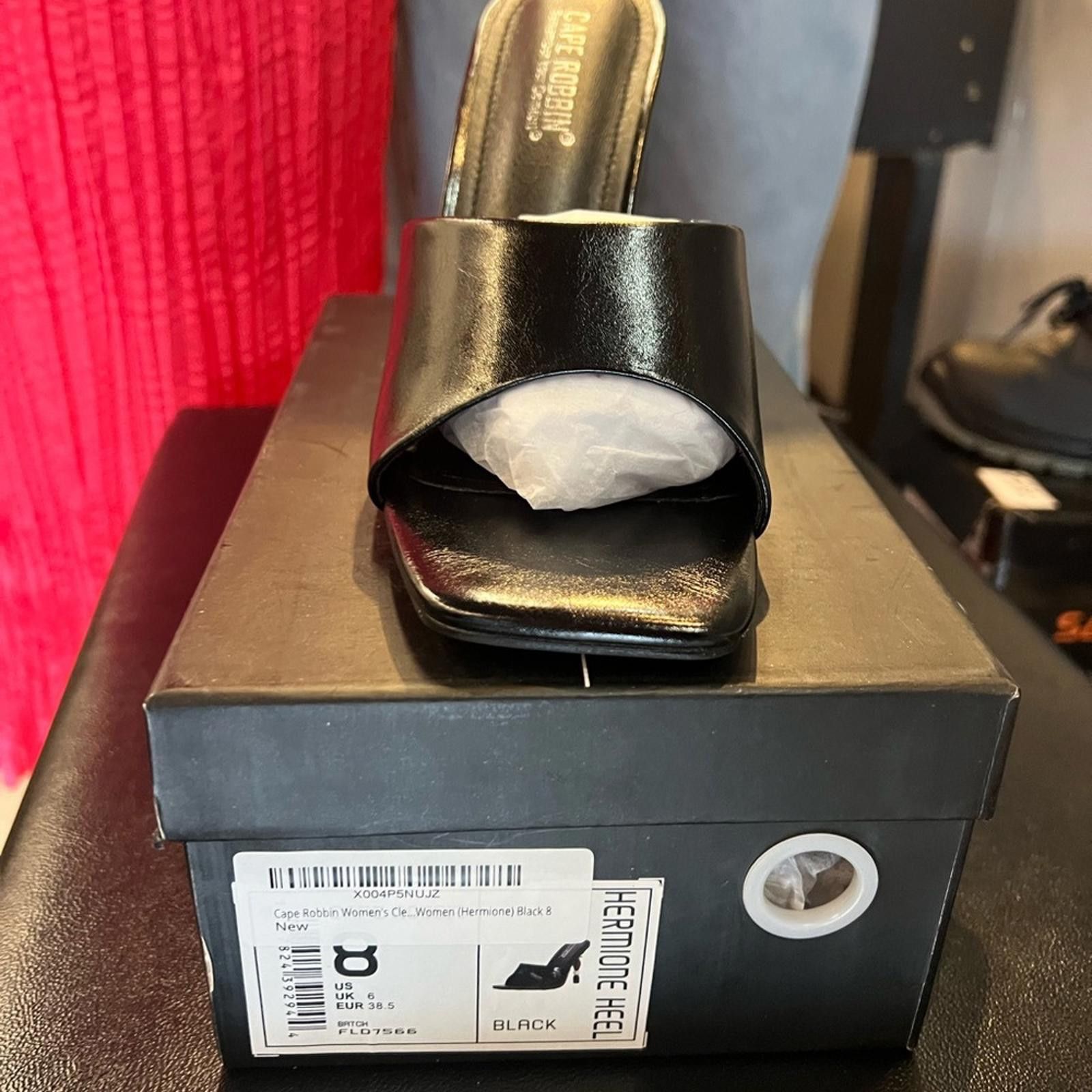 Other Cape Robbin Black Open-Toe Heels Size US 8 / IT 38 - 1 Thumbnail