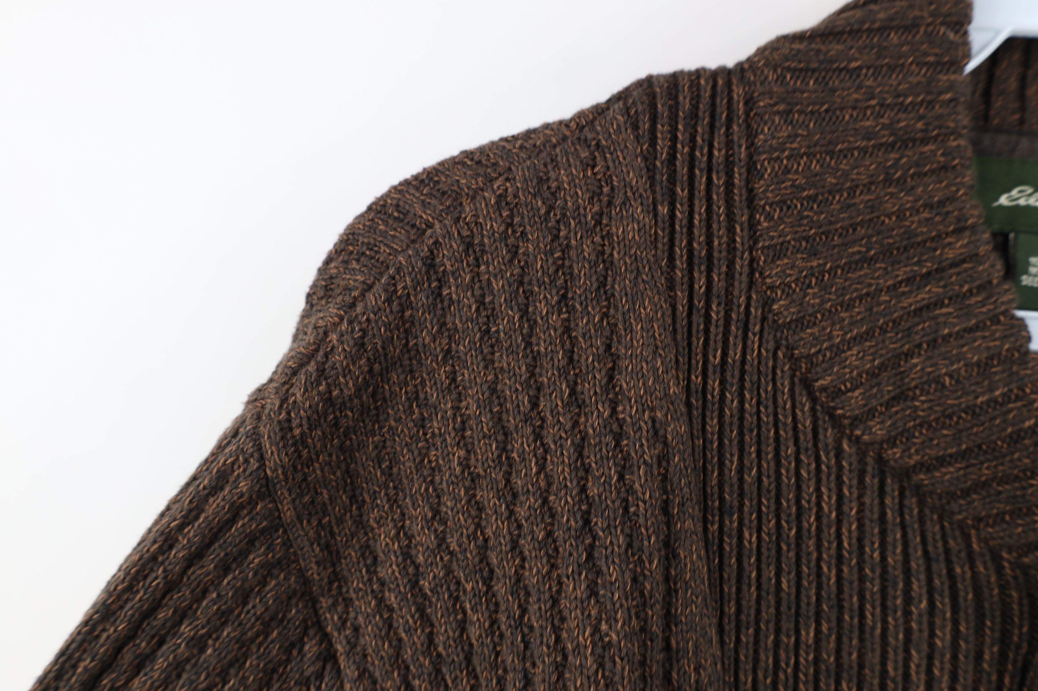 Eddie Bauer Vintage Eddie Bauer Cotton Ribbed Knit Henley Sweater Brown Size US L / EU 52-54 / 3 - 9 Thumbnail