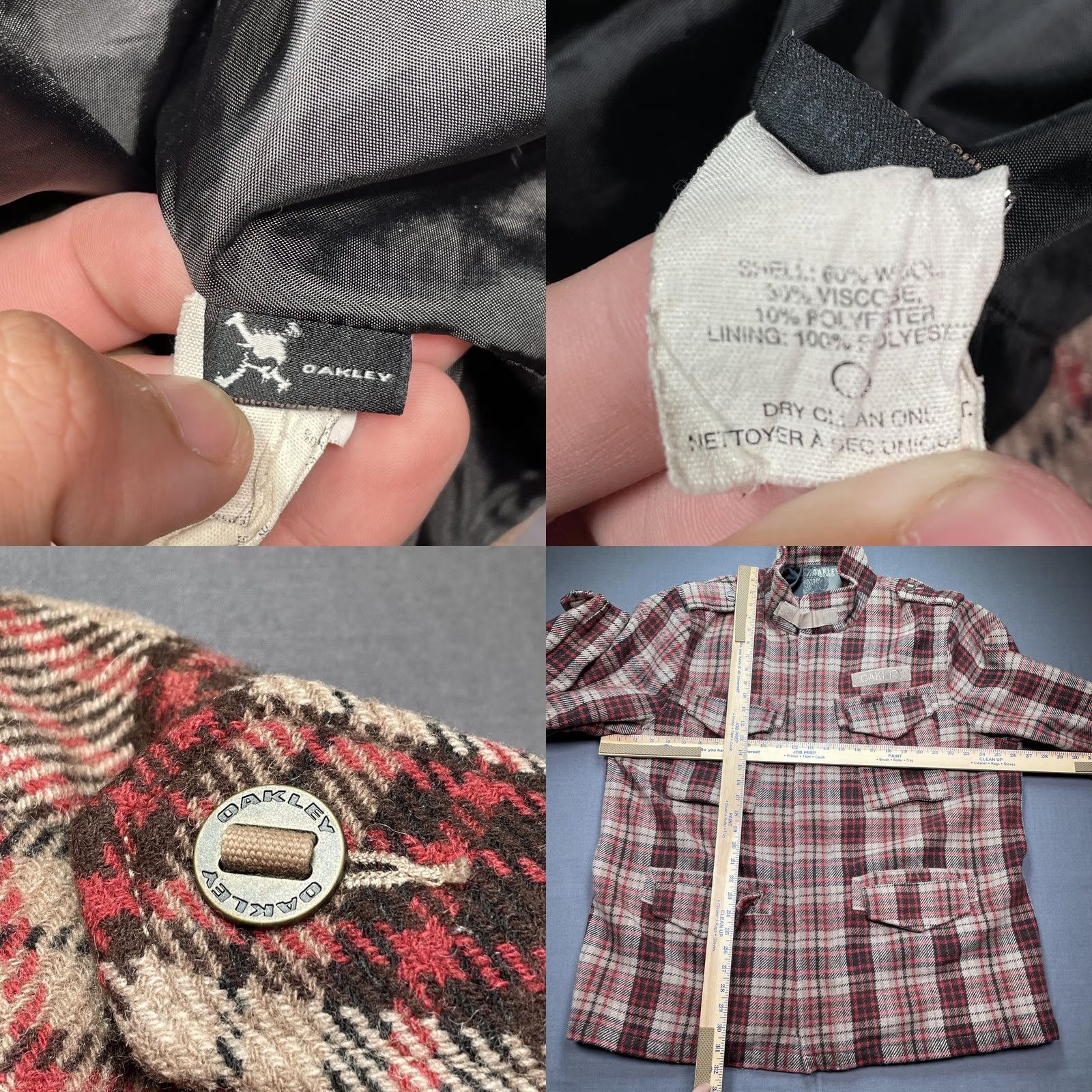 Oakley Oakley Jacket Mens 2XL Beige Red Plaid Wool Lined Military Tactical Field Gear Wool Jacket Size US XXL / EU 58 / 5 - 8 Thumbnail