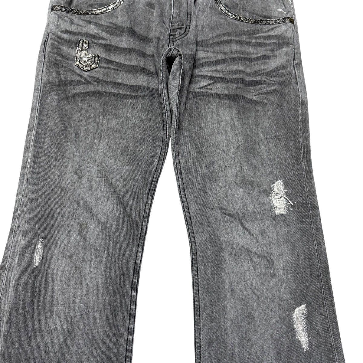semanticdesign Vintage Semantic Design Snake Skin Denim Flare Jeans Size US 35 - 6 Thumbnail
