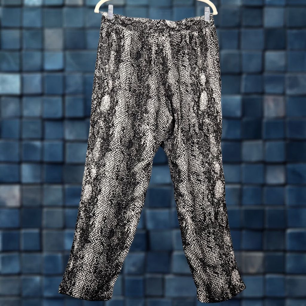 Vintage Veronica M Women’s Snake Printed Pockets Elastic Waist Pants Sz L Size 36" / US 14 / IT 50 - 1 Thumbnail
