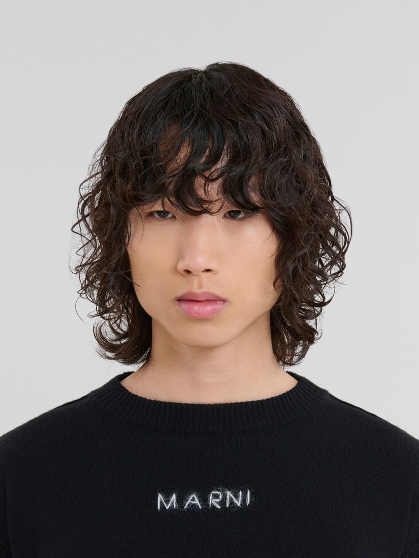 Marni o1w1db11125 Wool & Cashmere Logo Sweater in Black Size US XL / EU 56 / 4 - 4 Thumbnail