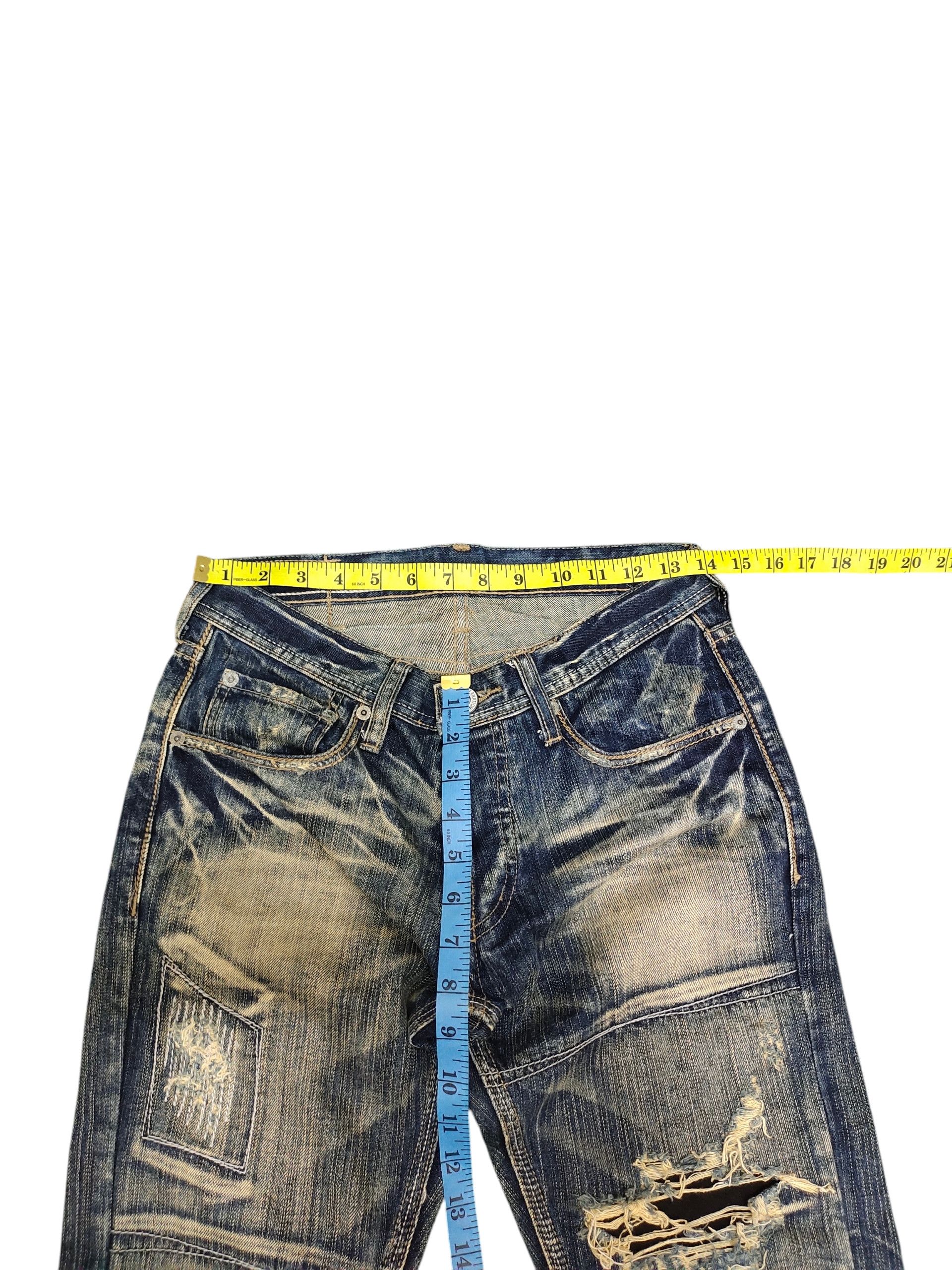 Self Edge Difference Rupert Japan Clawmark Distress Faded Denim Jeans Size US 30 / EU 46 - 13 Thumbnail