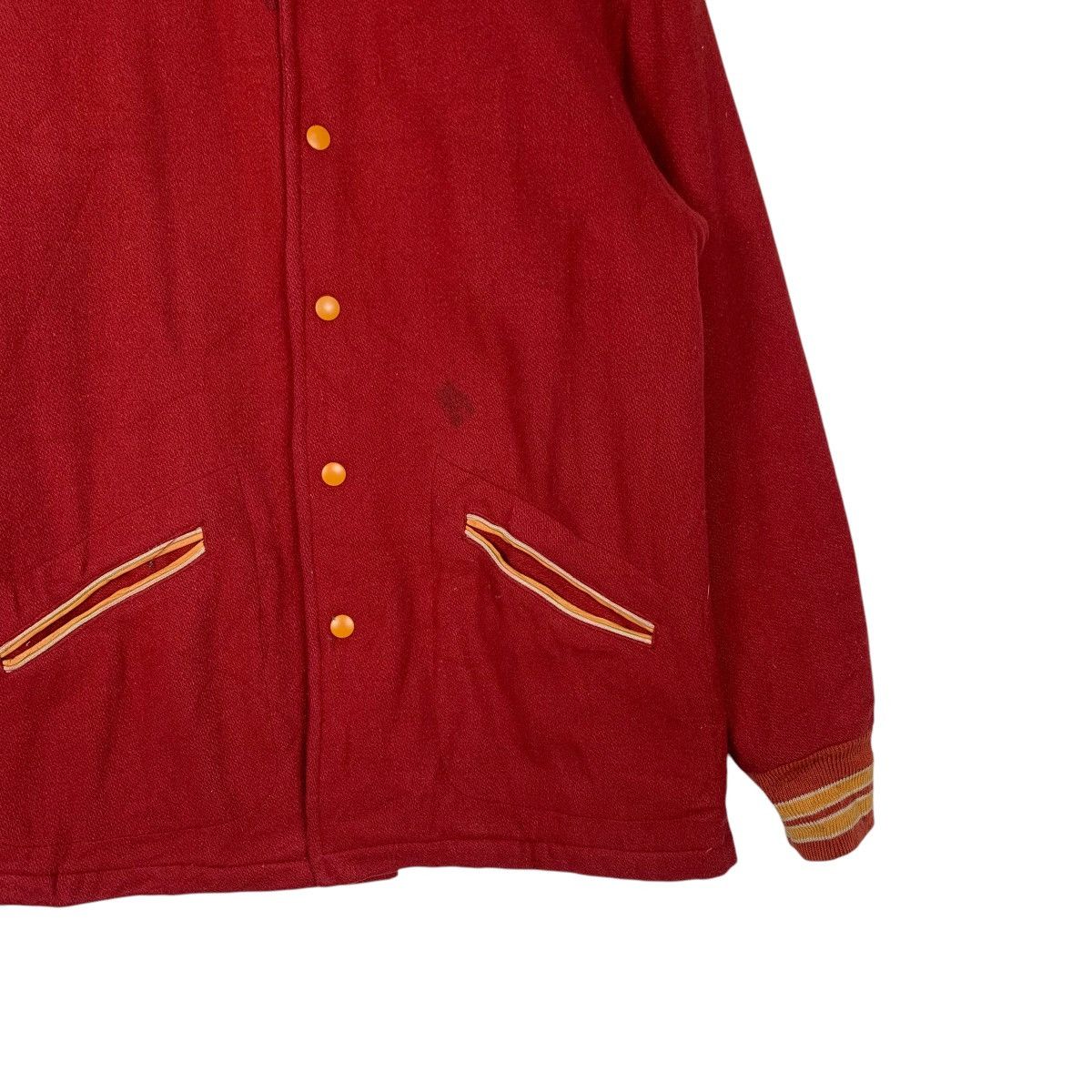 Japanese Brand Vintage 90s OCTOPUS ARMY RETAIN Red Varsity Jacket #2163-C95 Size US M / EU 48-50 / 2 - 4 Thumbnail