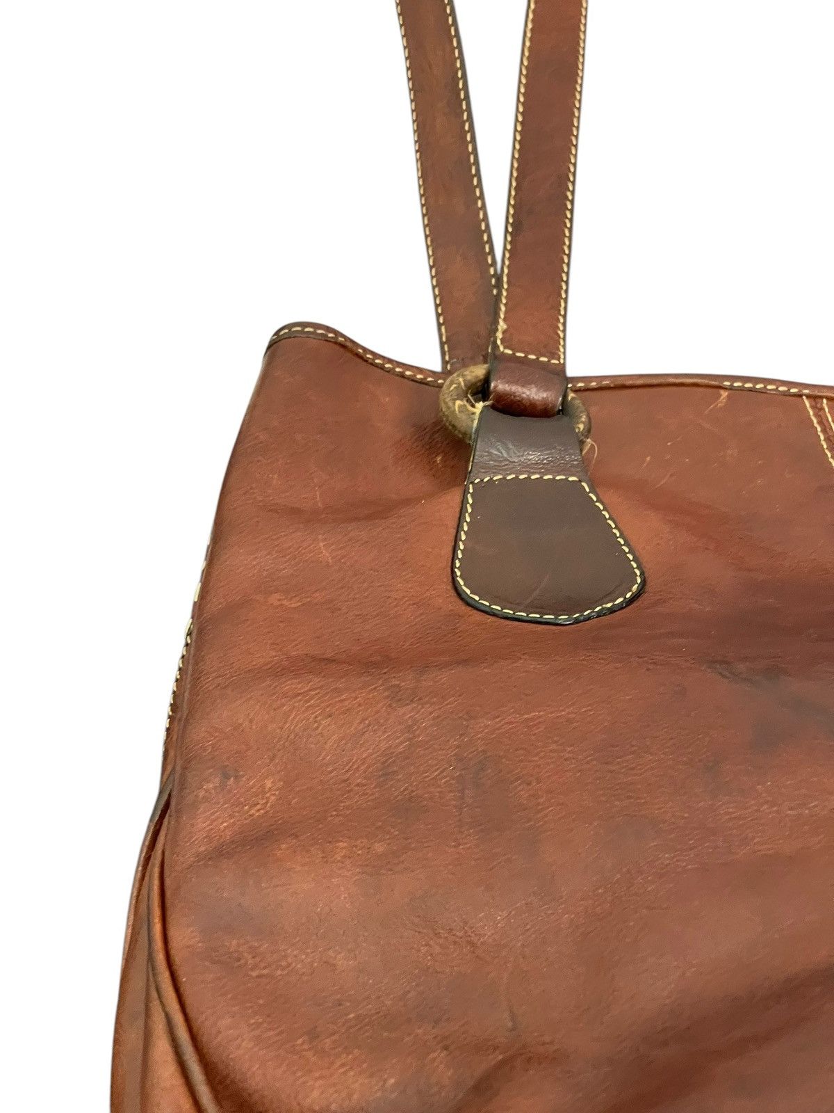 Genuine Leather Full Leather Patina Vintage Unknown Italy Shoulder Bag 1🟩2 Size ONE SIZE - 19 Thumbnail