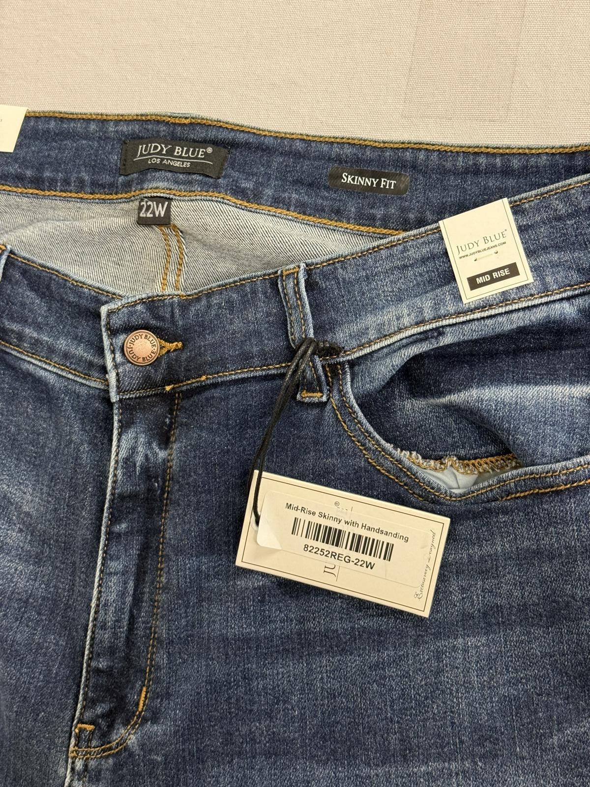 Other Judy Blue Jean Mid-Rise Skinny with Handsanding NWT Size 22W Size 42" / US 20 - 5 Thumbnail