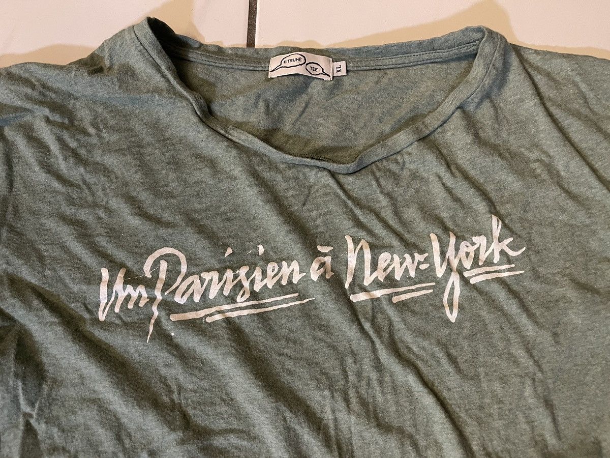 Maison Kitsune Maison Kitsune T Shirt Womens Size Green Parisien New York Size XL / US 12-14 / IT 48-50 - 2 Thumbnail