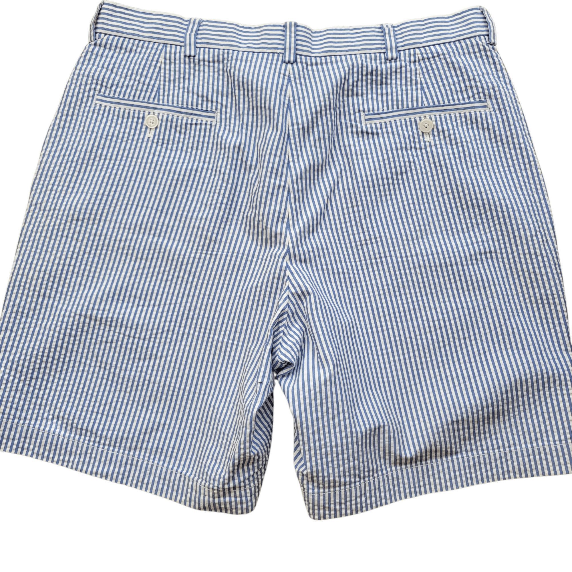 Brooks Brothers Brooks Brothers Seersucker Chino Shorts Blue White 100% 36 Size US 36 / EU 52 - 2 Thumbnail