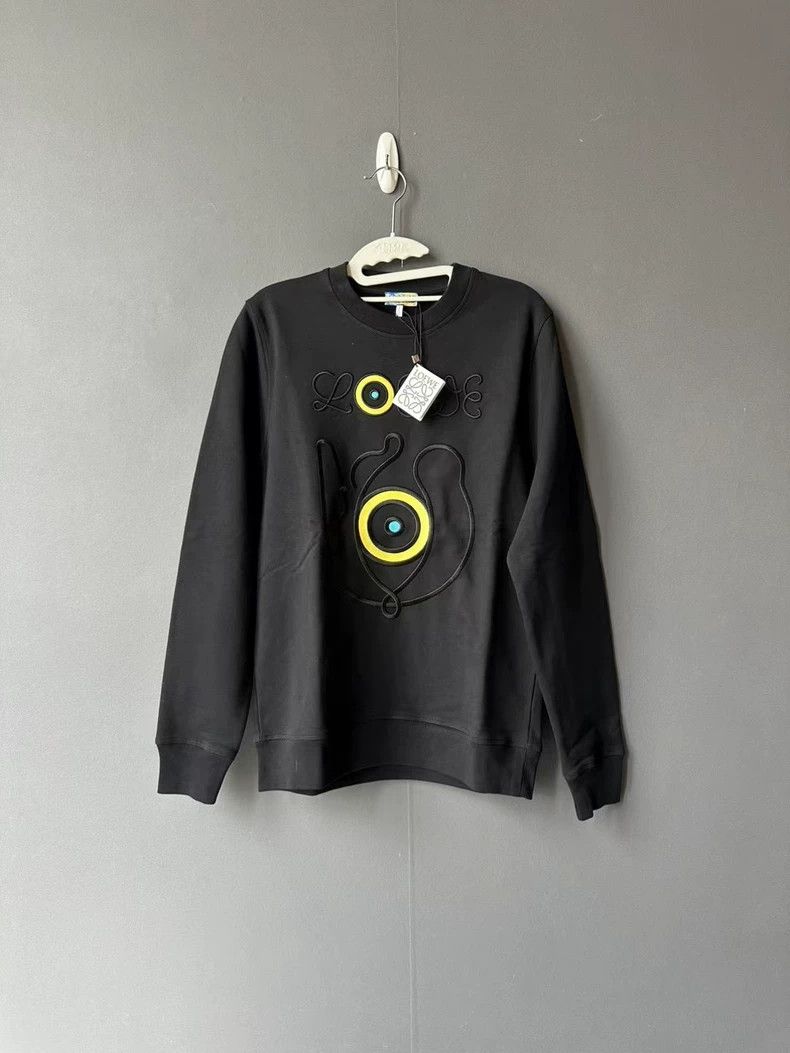 Loewe LOEWE Black embroidered hoodie Size M / US 6-8 / IT 42-44 - 1 Thumbnail