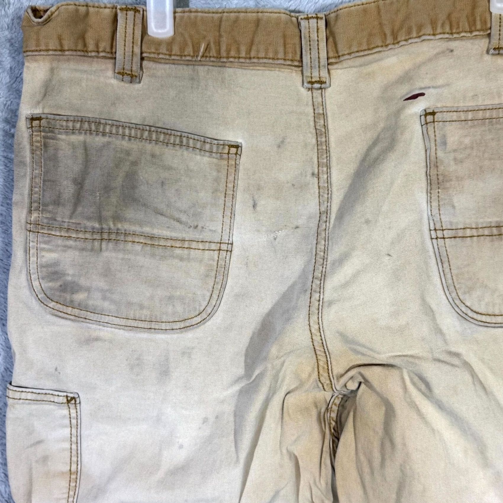 Carhartt Carhartt Pants Men's 40x30 Tan Stretch Relaxed Fit Canvas Utility Workwear Size US 40 / EU 56 - 7 Thumbnail