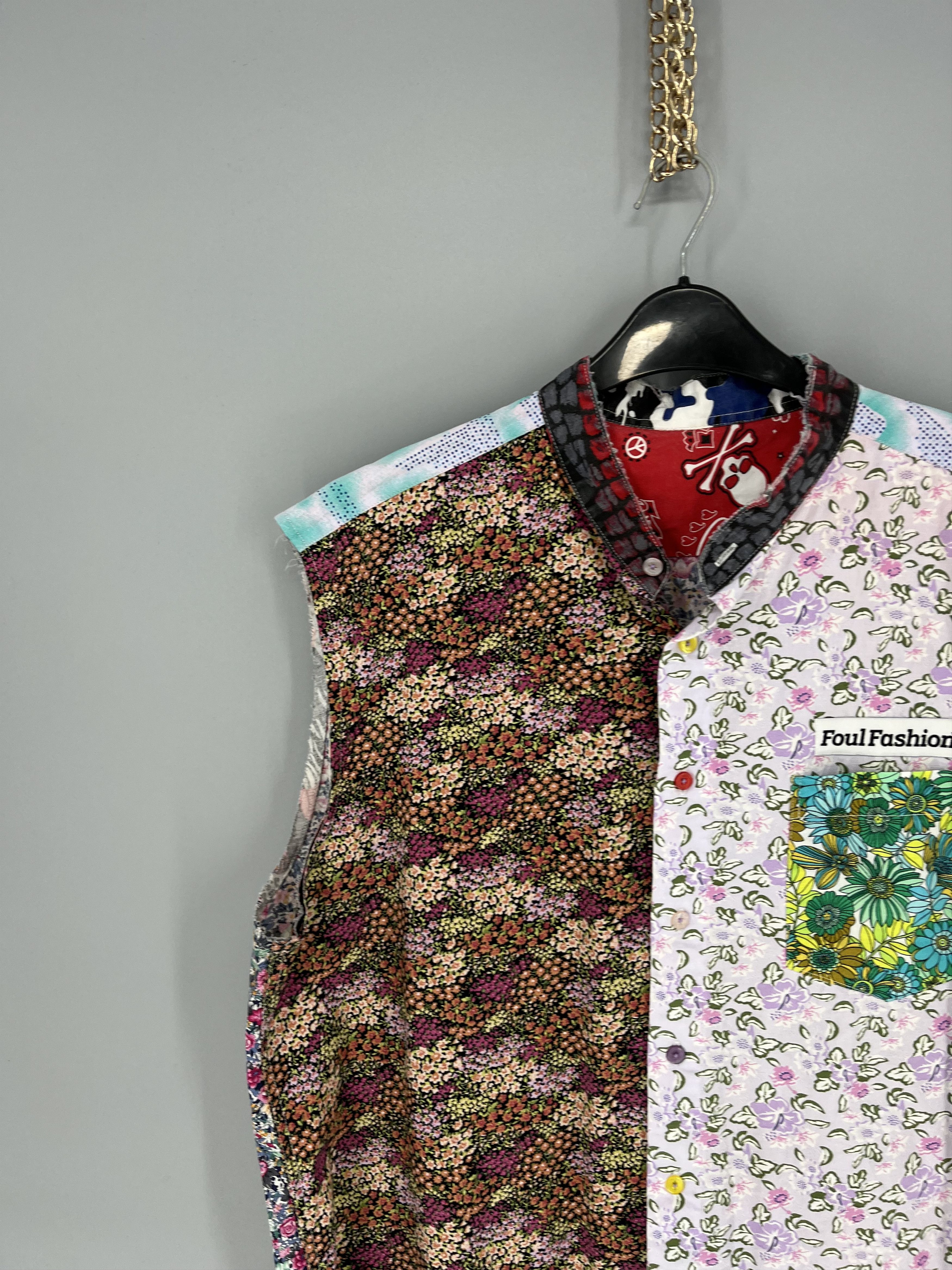 Other Vintage Y2K Japanese Brand Foul Fashion Patchwork Shirt Size US XXL / EU 58 / 5 - 3 Thumbnail