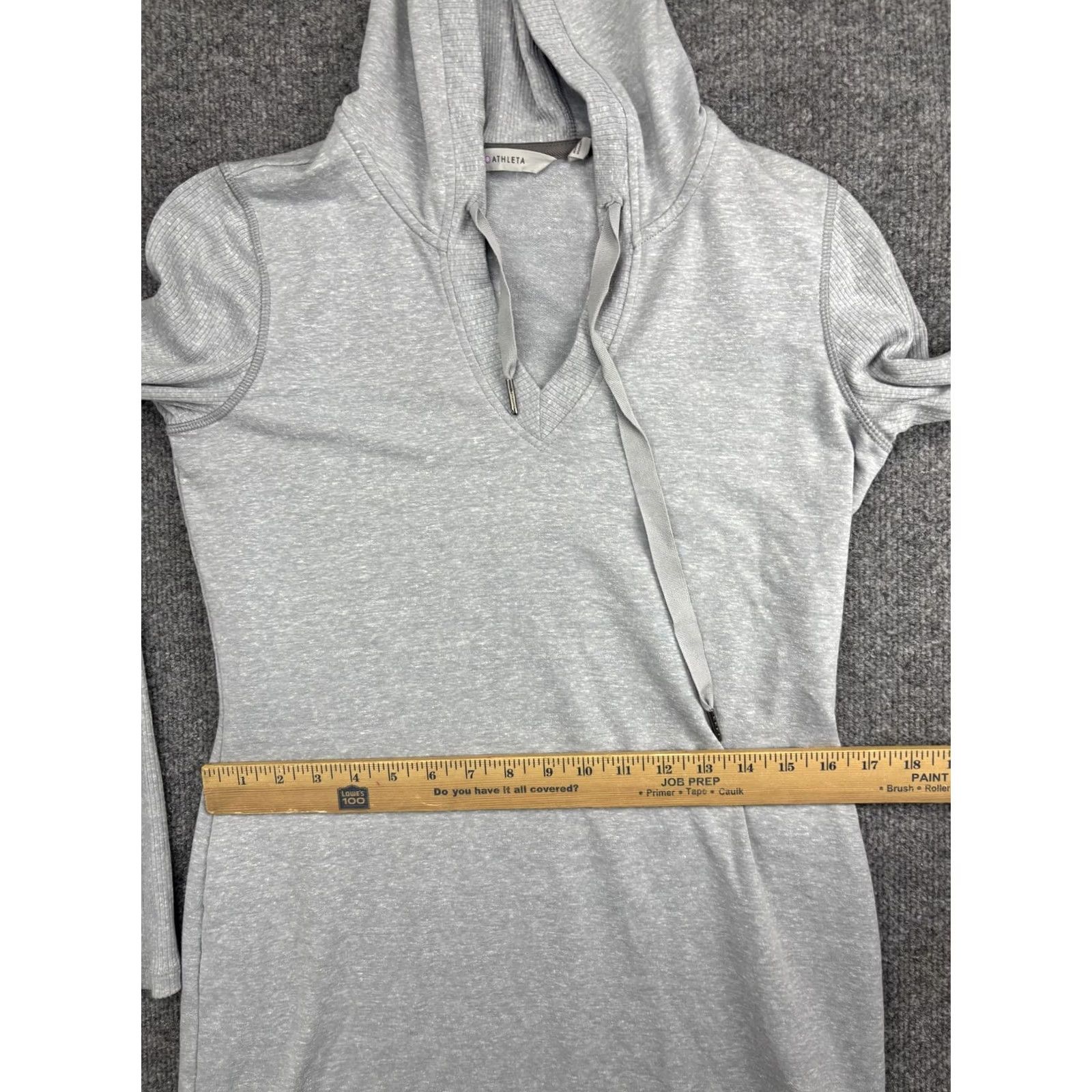Athleta Athleta Sweater Dress Womens Small Gray Hooded V-Neck Long Sleeve Casual Knit Size S / US 4 / IT 40 - 5 Thumbnail