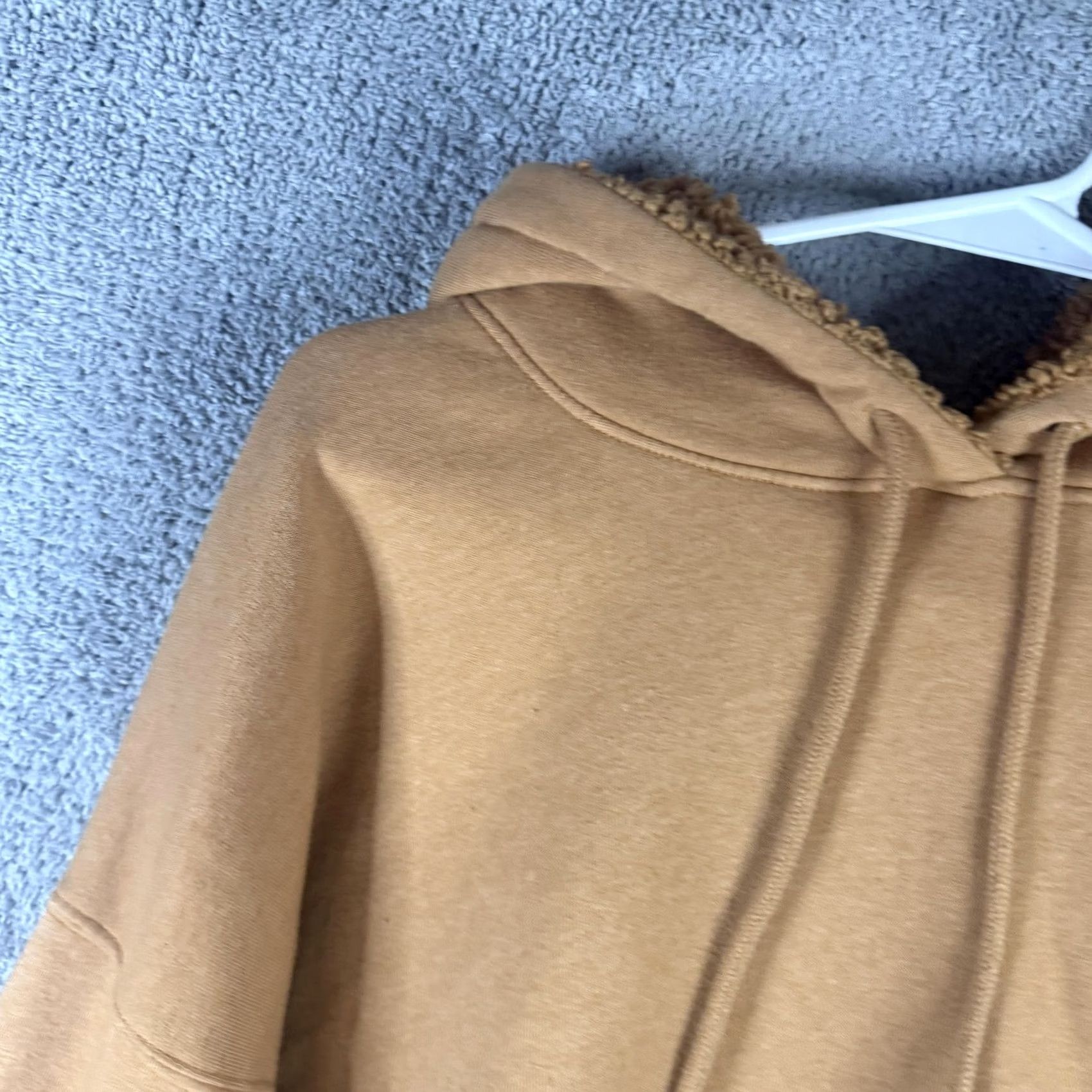 Vintage American Eagle Hoodie Womens Medium Brown Sherpa Fleece Kangaroo Pocket Pullover Crew Neck Front Pouch Casual Winter Size M / US 6-8 / IT 42-44 - 5 Thumbnail