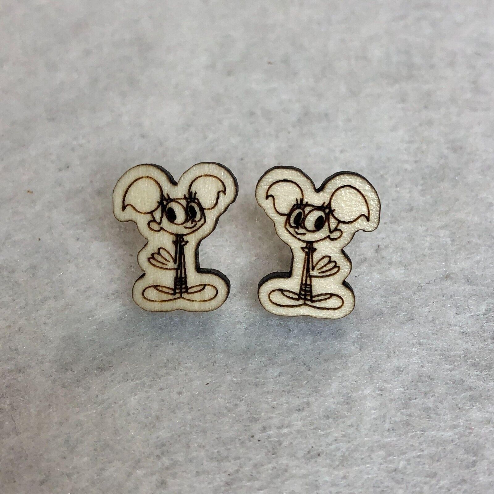Cartoon Network Dexter's Lab Dee Dee Wood Stud Earrings Size ONE SIZE - 2 Thumbnail