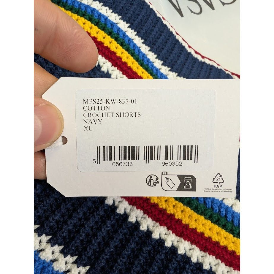 Casablanca o1rshd1 Q:2 / DUP / Cotton Crochet Shorts in Navy Size US 36 / EU 52 - 14 Thumbnail