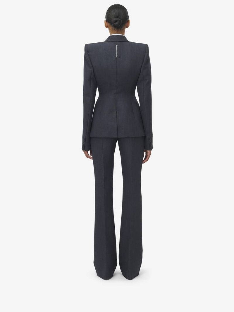 Alexander McQueen o1srvl11e0226 Prince of Wales Double-Breasted Jacket In Grey Size S / US 4 / IT 40 - 5 Thumbnail