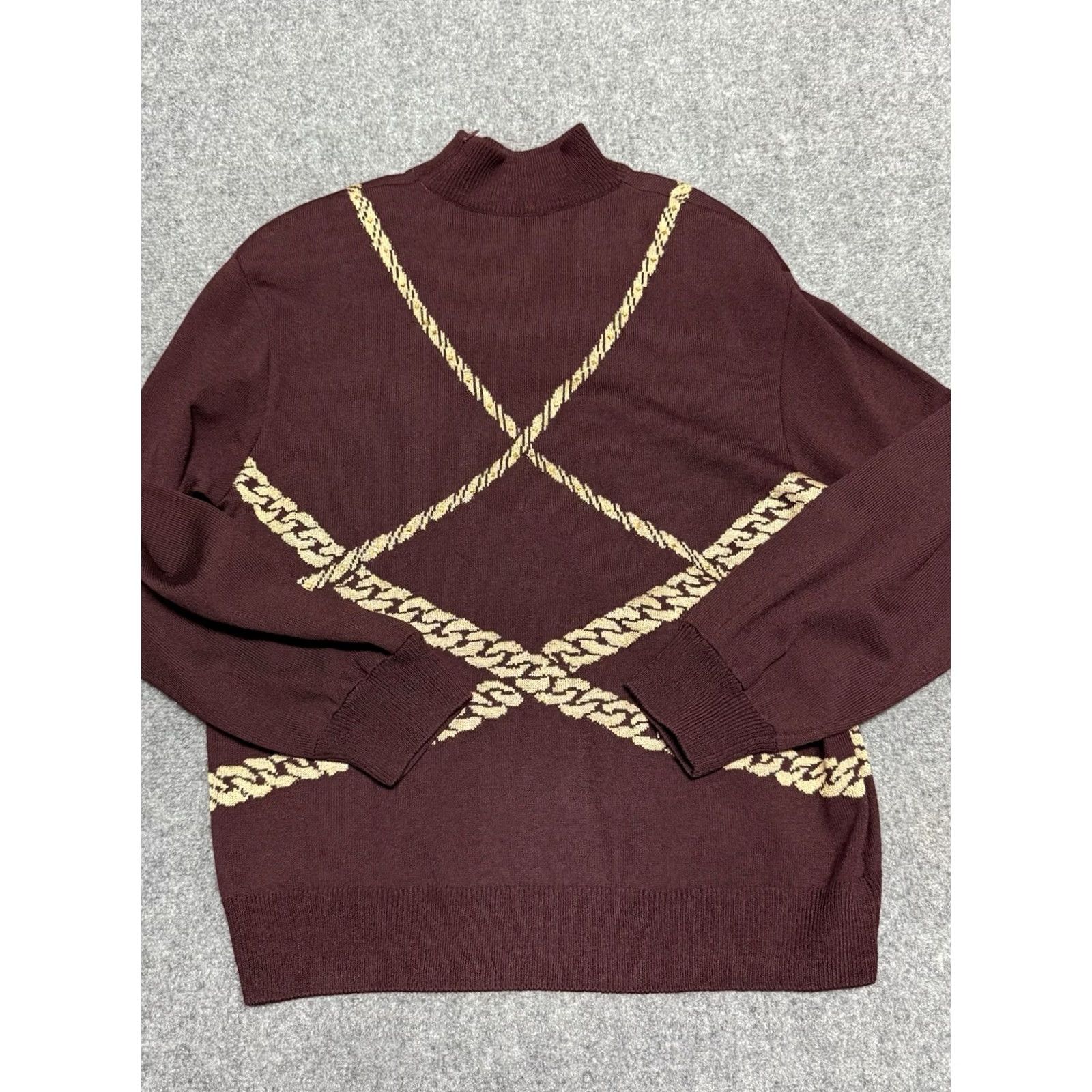 St. John St. John Collection Brown Knit 2 Piece Skirt Suit Womens 2 with Gold Chain Bow Size XS / US 0-2 / IT 36-38 - 3 Thumbnail