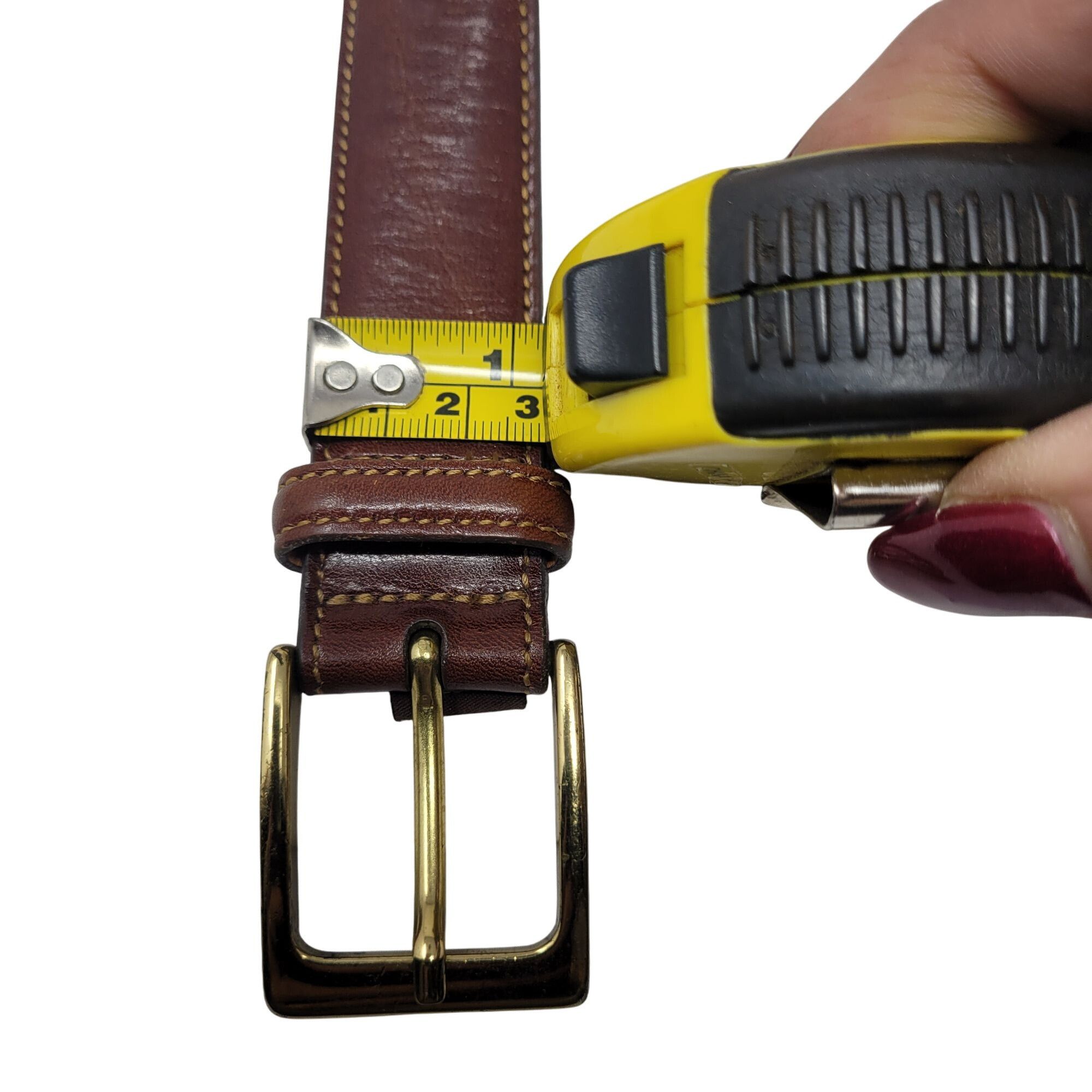 Trafalgar Trafalgar Handcrafted Cortina Leather Belt Gold Buckle 40" C Size 40 - 8 Thumbnail