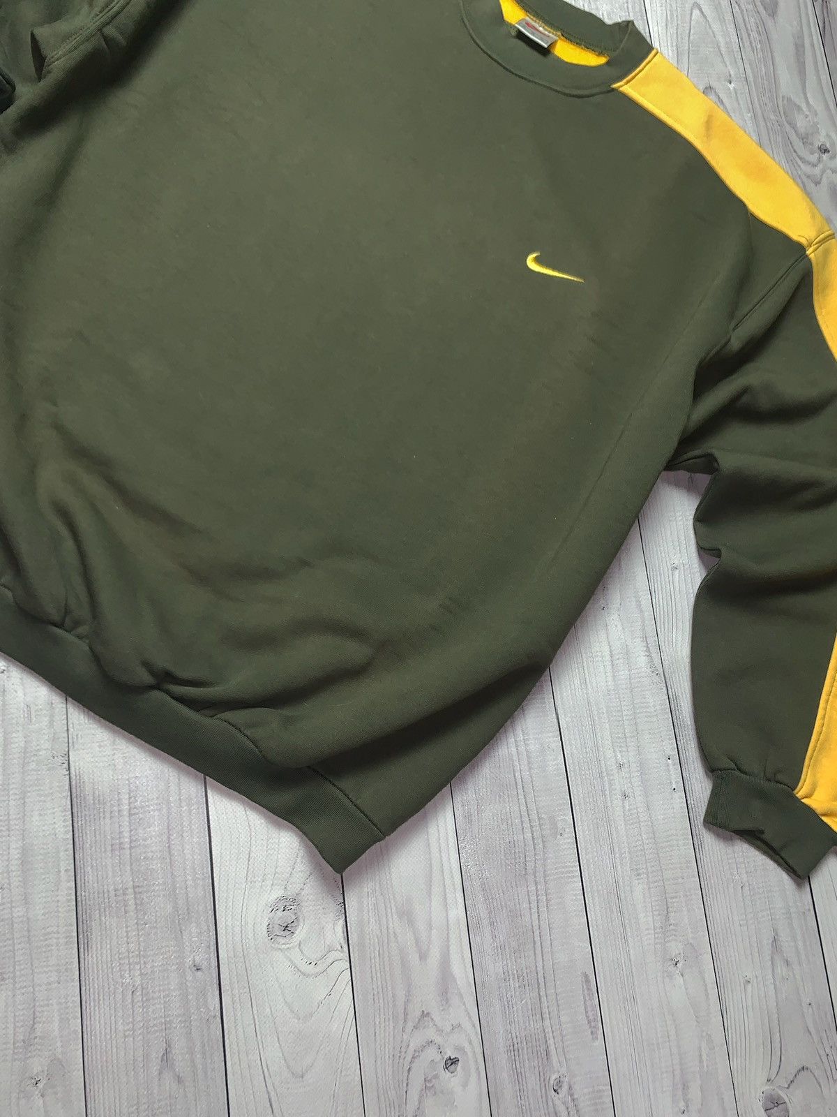 Nike × Vintage Vintage sweatshirt Nike swoosh USA Khaki size XL Size US XL / EU 56 / 4 - 4 Thumbnail