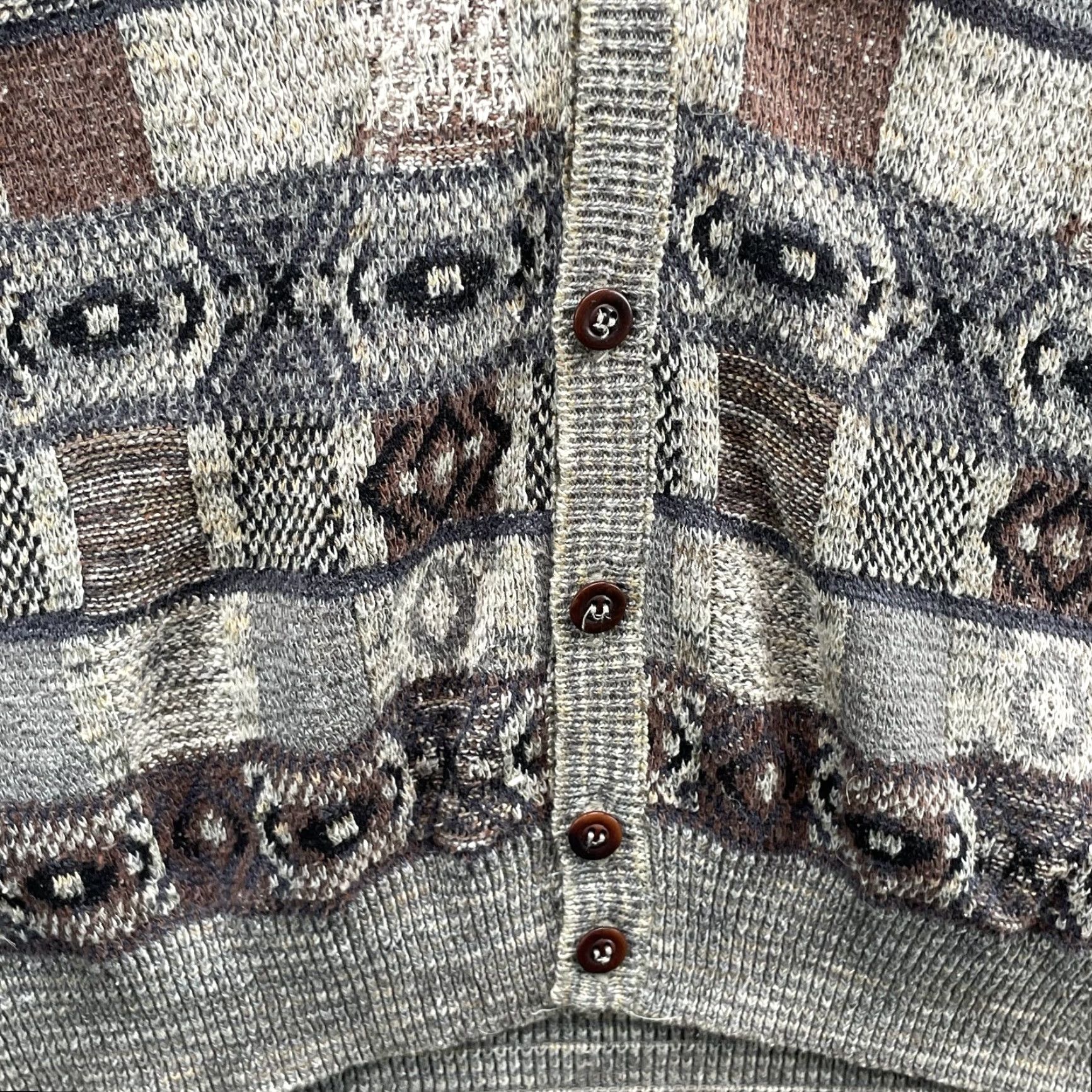 Vintage VINTAGE Tricots St Raphael Saks Fifth Ave Vest XL Silk Blend Fisherman Grandpa USA Geometric Knit Lightweight Classic Mens Brown Size US XL / EU 56 / 4 - 7 Thumbnail