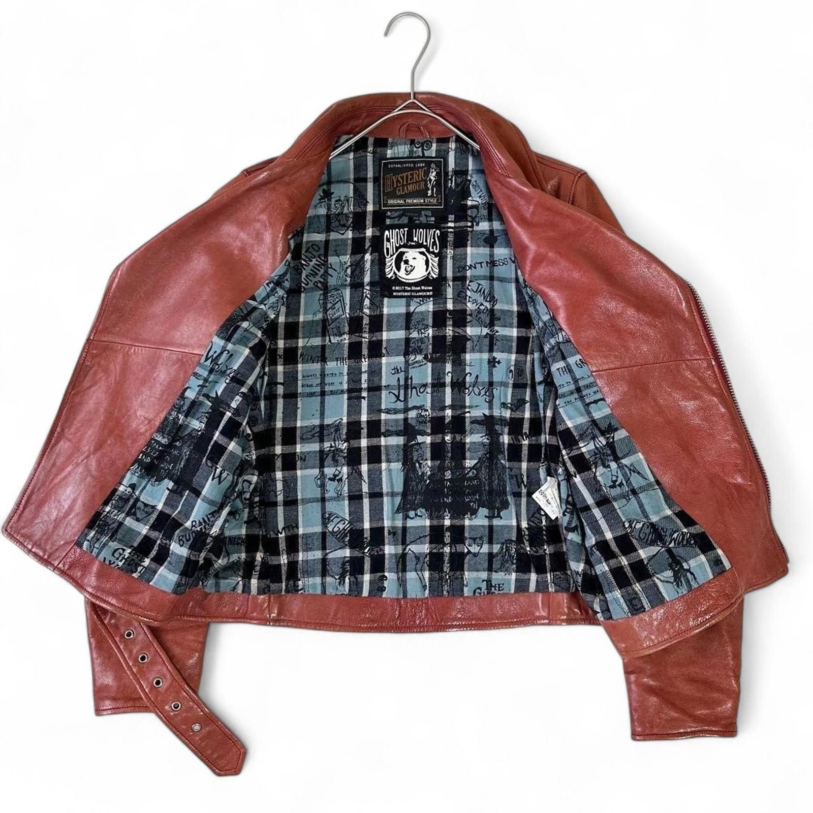 Hysteric Glamour Hysteric Glamour - Men's Brown Leather Biker Jacket Size US M / EU 48-50 / 2 - 3 Thumbnail