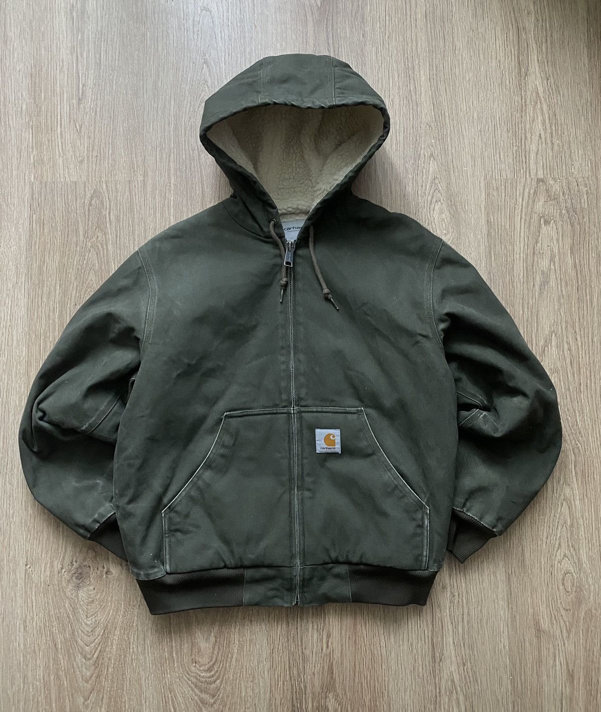 Vintage VTG Y2K Carhartt outlet Olive Hooded Work Jacket