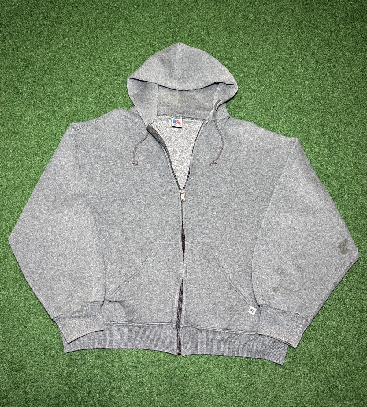 Russell Athletic Vintage Russell Athletic Gray Full Zip Blank Large Hoodie Size US L / EU 52-54 / 3 - 1 Thumbnail