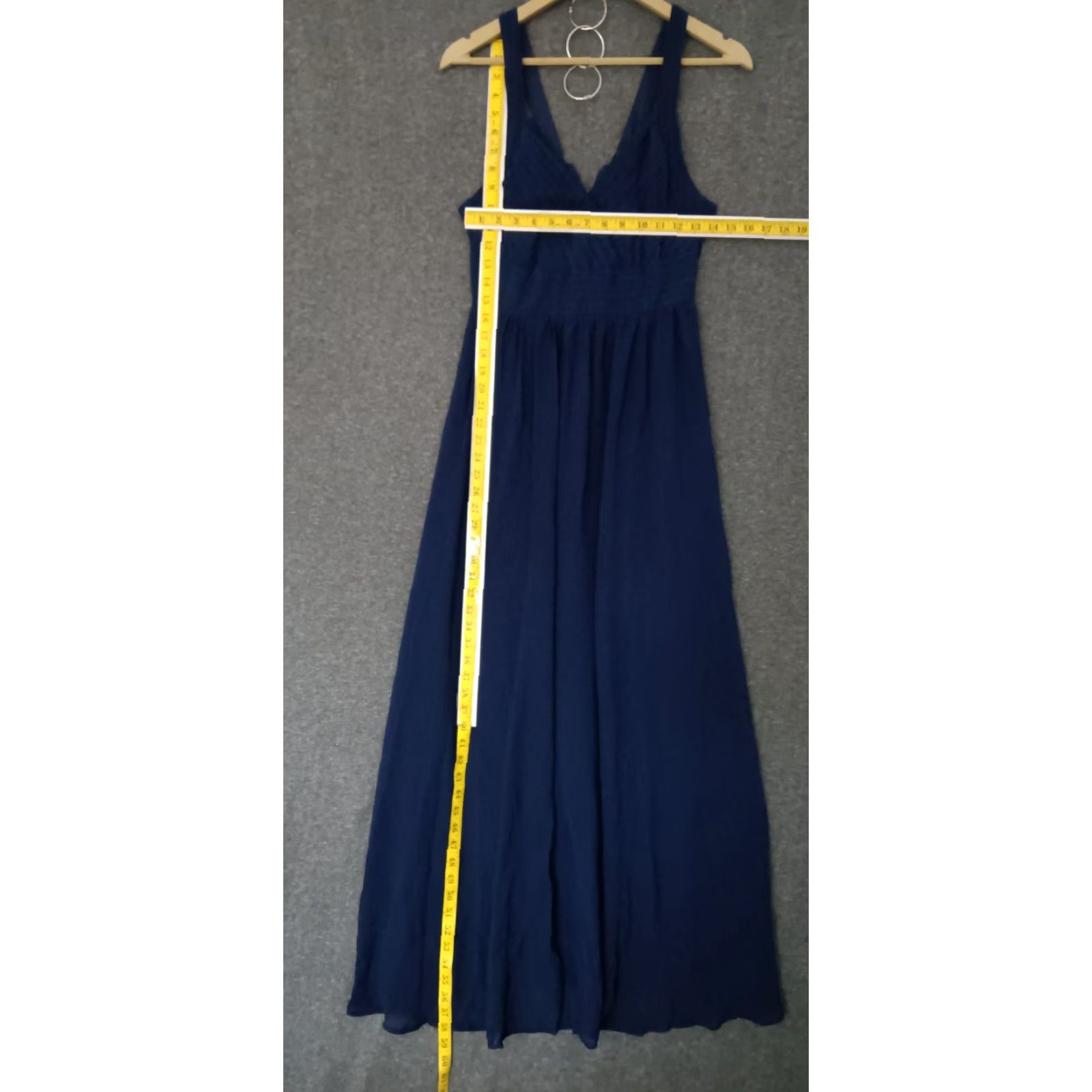 Vintage AOXWomen Blue Maxi Dress V-Neck Sleeveless XS/S Women Formal Wedding Size S / US 4 / IT 40 - 4 Thumbnail