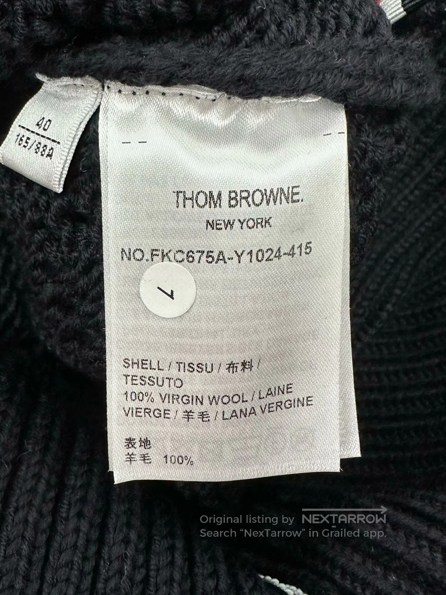 Thom Browne Thom Browne Black classic four-stripe openwork wool cardig Size S / US 4 / IT 40 - 4 Thumbnail