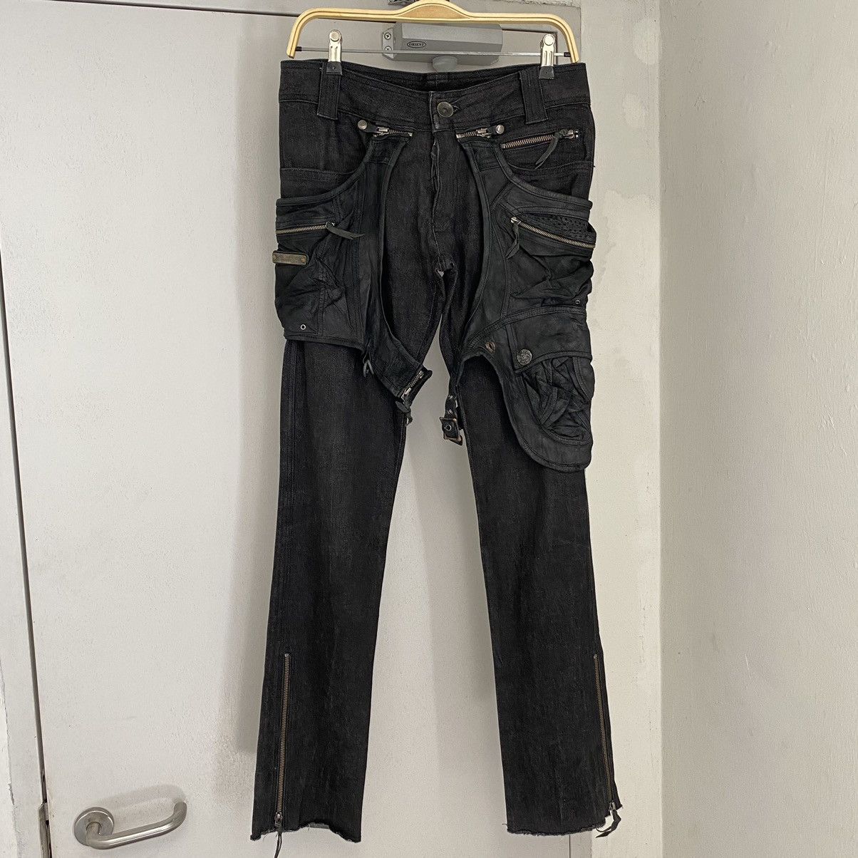 14th Addiction 14th Addiction Holster Hybrid Leather Slim Fit Black Jeans Size US 29 - 3 Thumbnail