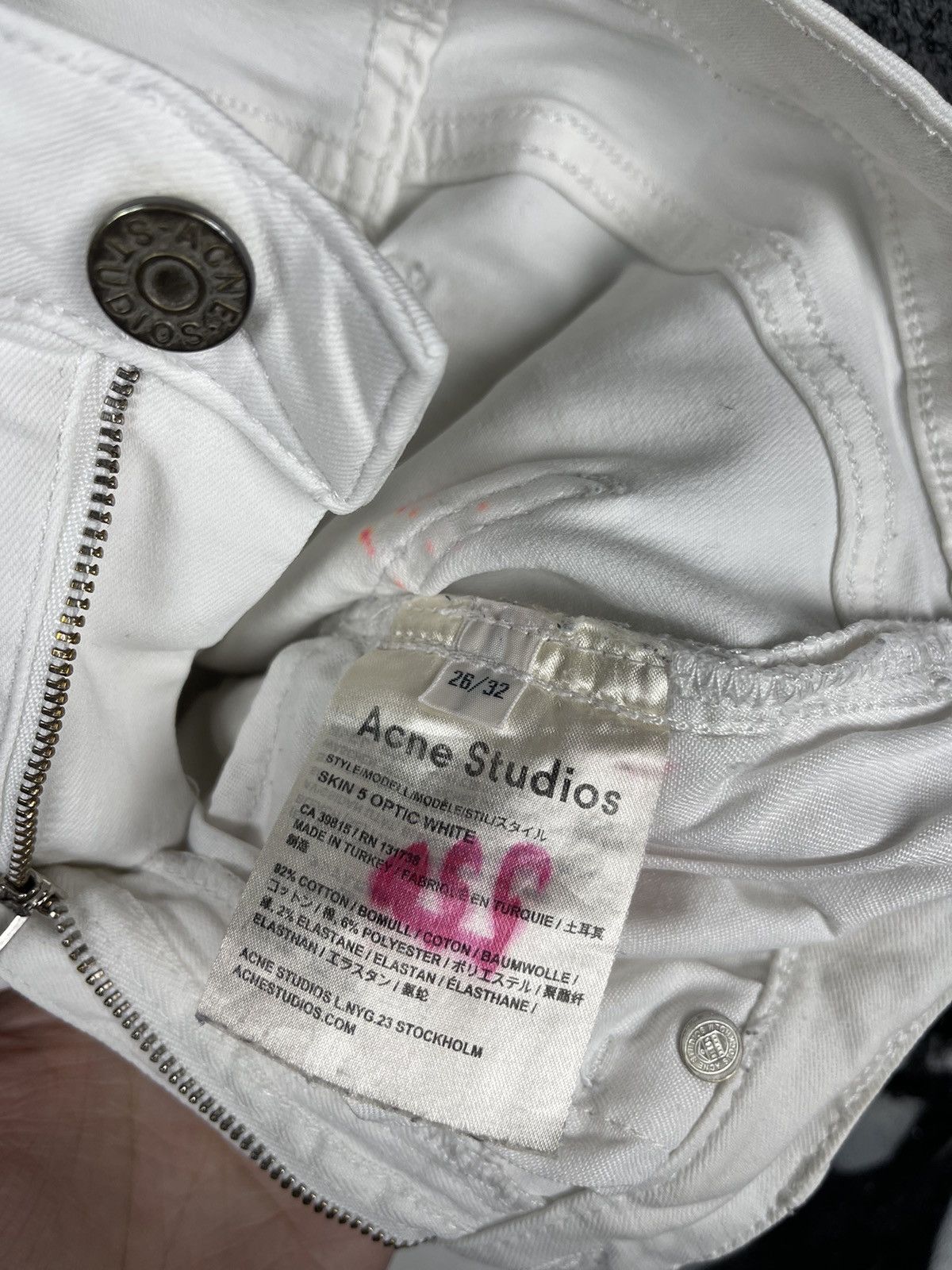 Acne Studios Acne Studios Skinny 5 Optic White Denim Jeans WMNS Size 26 Size 26" / US 2 / IT 38 - 8 Thumbnail