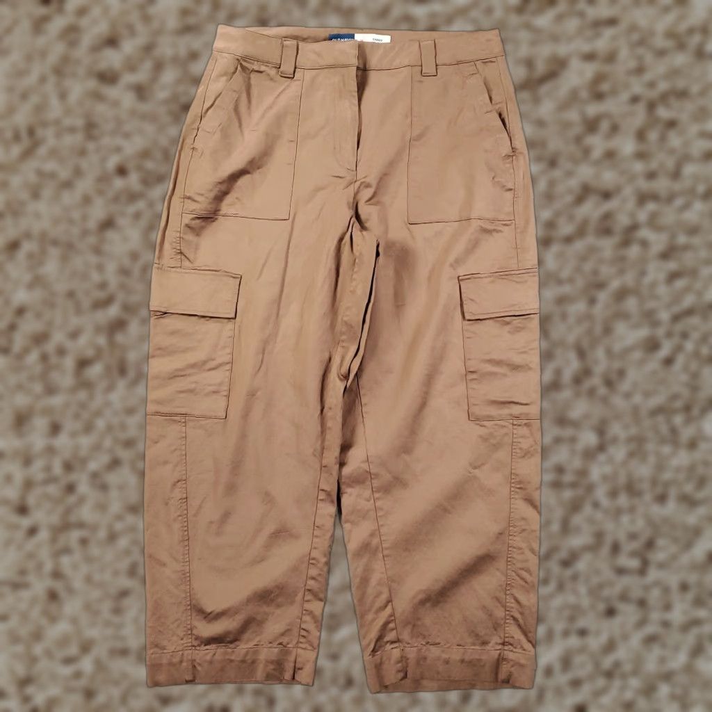 Old Navy Old Navy Barrel Pants Womens 14 Satin Cargo High Waisted Mauve Pink Size 36" / US 14 / IT 50 - 1 Thumbnail