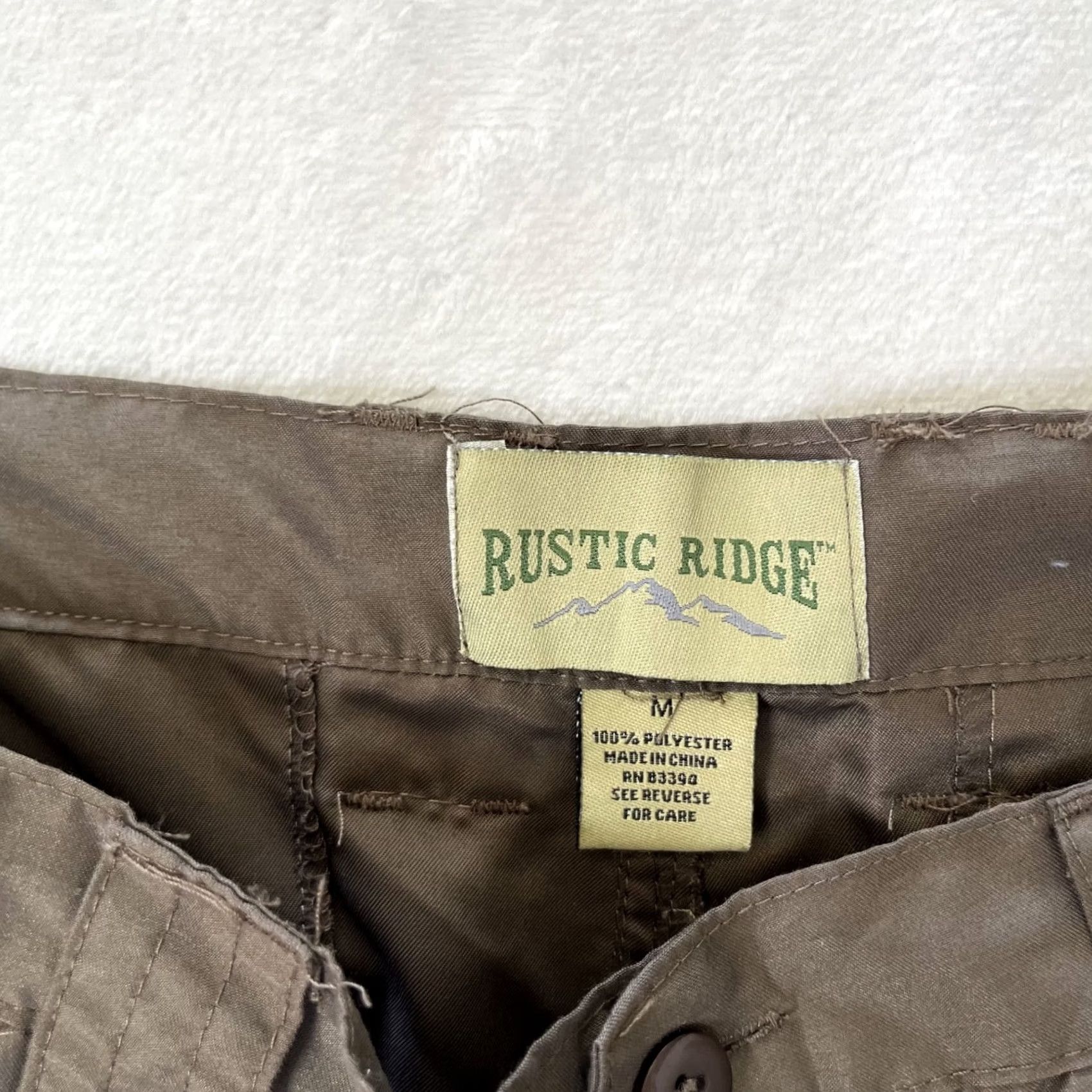 Vintage Rustic Ridge Cargo Pants Mens Medium Brown Convertible Elastic Waist Hiking Pants Size US 31 - 4 Thumbnail