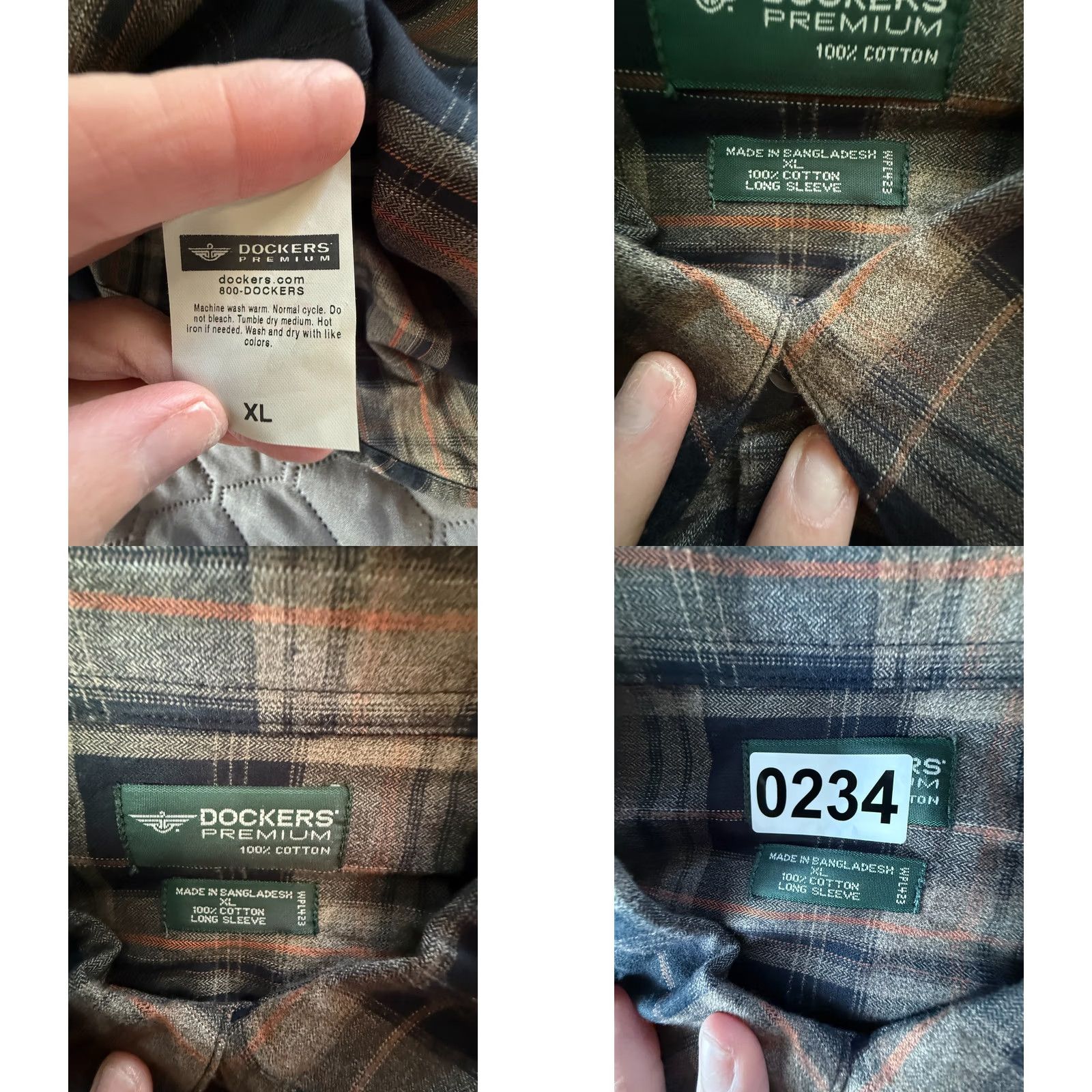 Dockers Dockers Premium Shirt Mens XL Plaid Long Sleeve Button Down Cotton Casual Shirt Size US XL / EU 56 / 4 - 8 Thumbnail