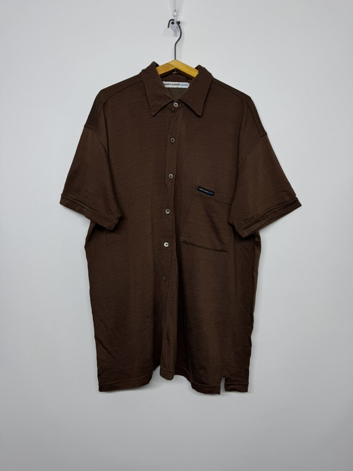 Saint Laurent Paris Vintage Saint Laurent Brown Luxury Shirt Size US L / EU 52-54 / 3 - 2 Thumbnail