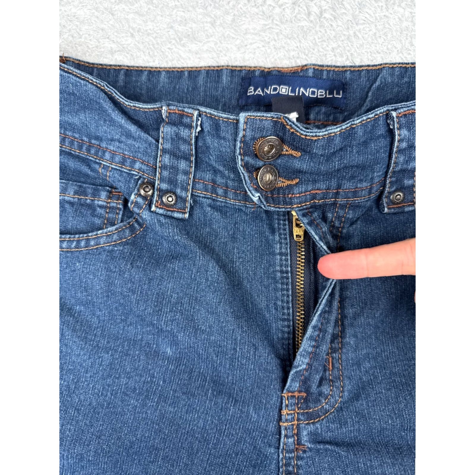 Vintage BandolinoBlu Jeans Womens 10 Blue Denim Capri Mid Rise 30x21 Cotton Blend 5-Pocket Design Size 32" / US 10 / IT 46 - 5 Thumbnail