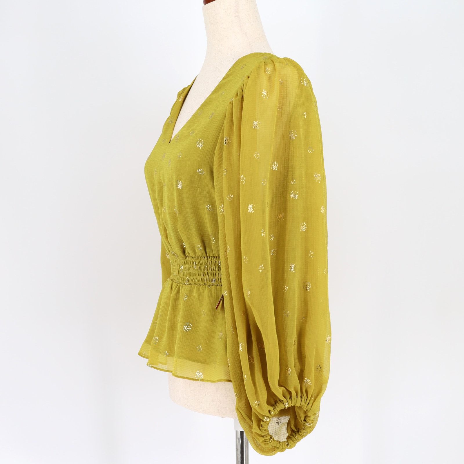 Vince Camuto Vince Camuto Women's Smocked-Hem Puff-Sleeve Blouse Size XS Size XS / US 0-2 / IT 36-38 - 3 Thumbnail