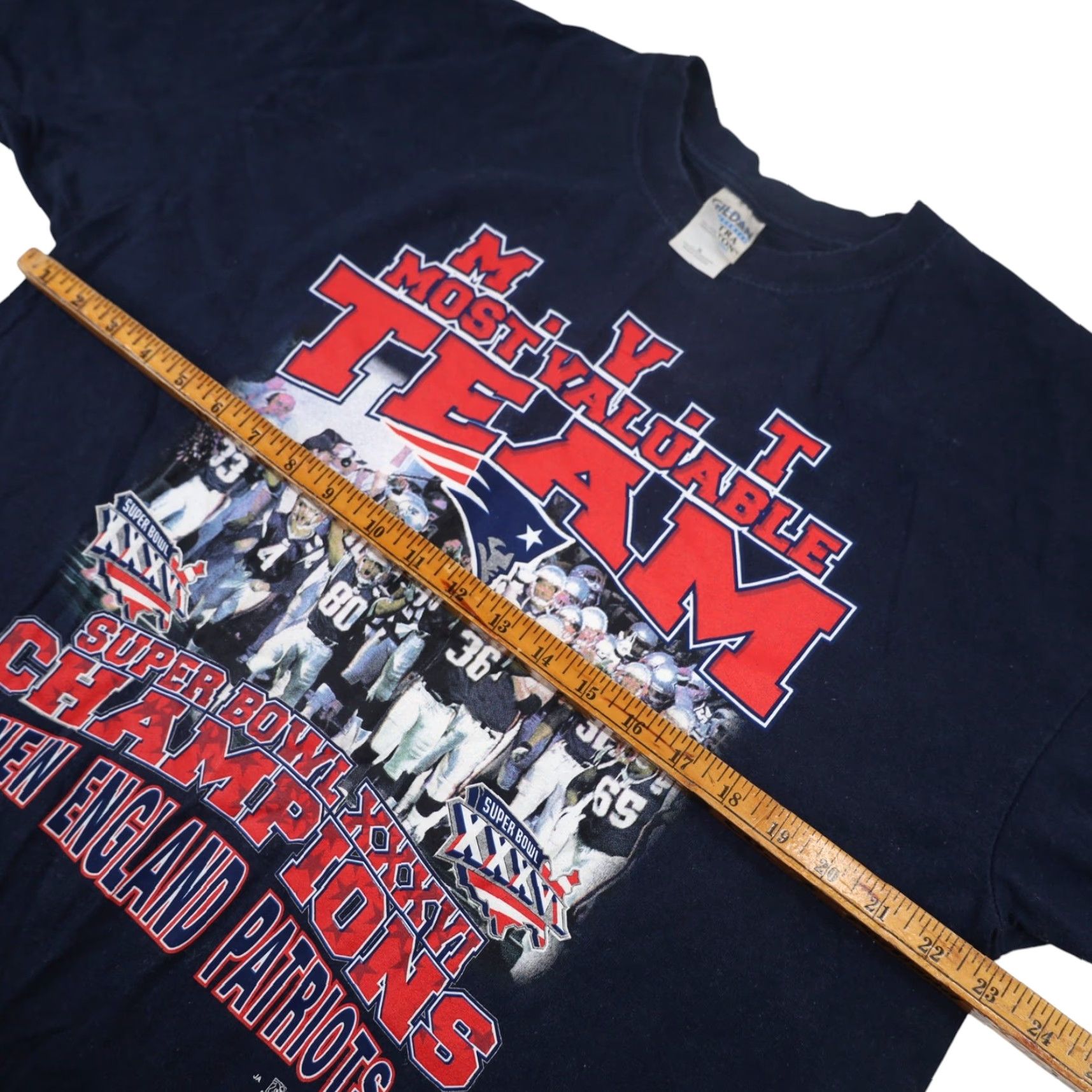 NFL VINTAGE New England Patriots Superbowl Champions Graphic T Shirt Mens XL Blue NFL Size US XL / EU 56 / 4 - 7 Thumbnail