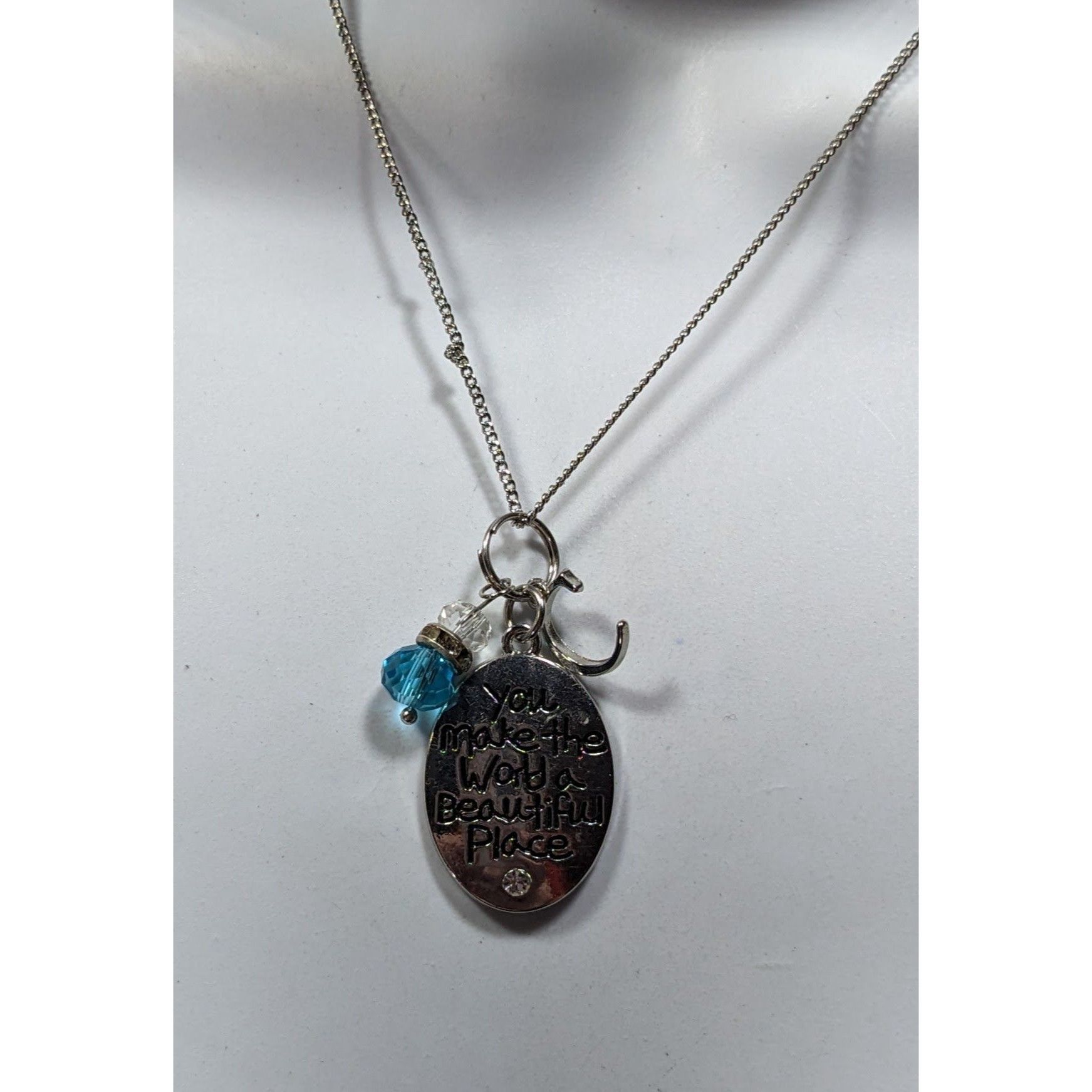 Other Inspirational Pendant Necklace Silver Tone With Letter C And Size ONE SIZE - 4 Thumbnail