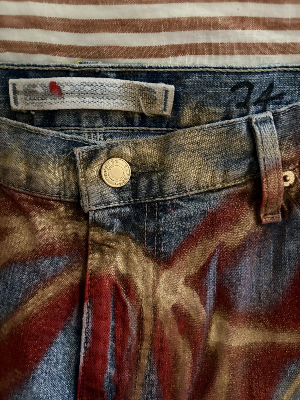 Skoloct Skoloct hand panted jeans 1of1 Size US 34 / EU 50 - 6 Thumbnail