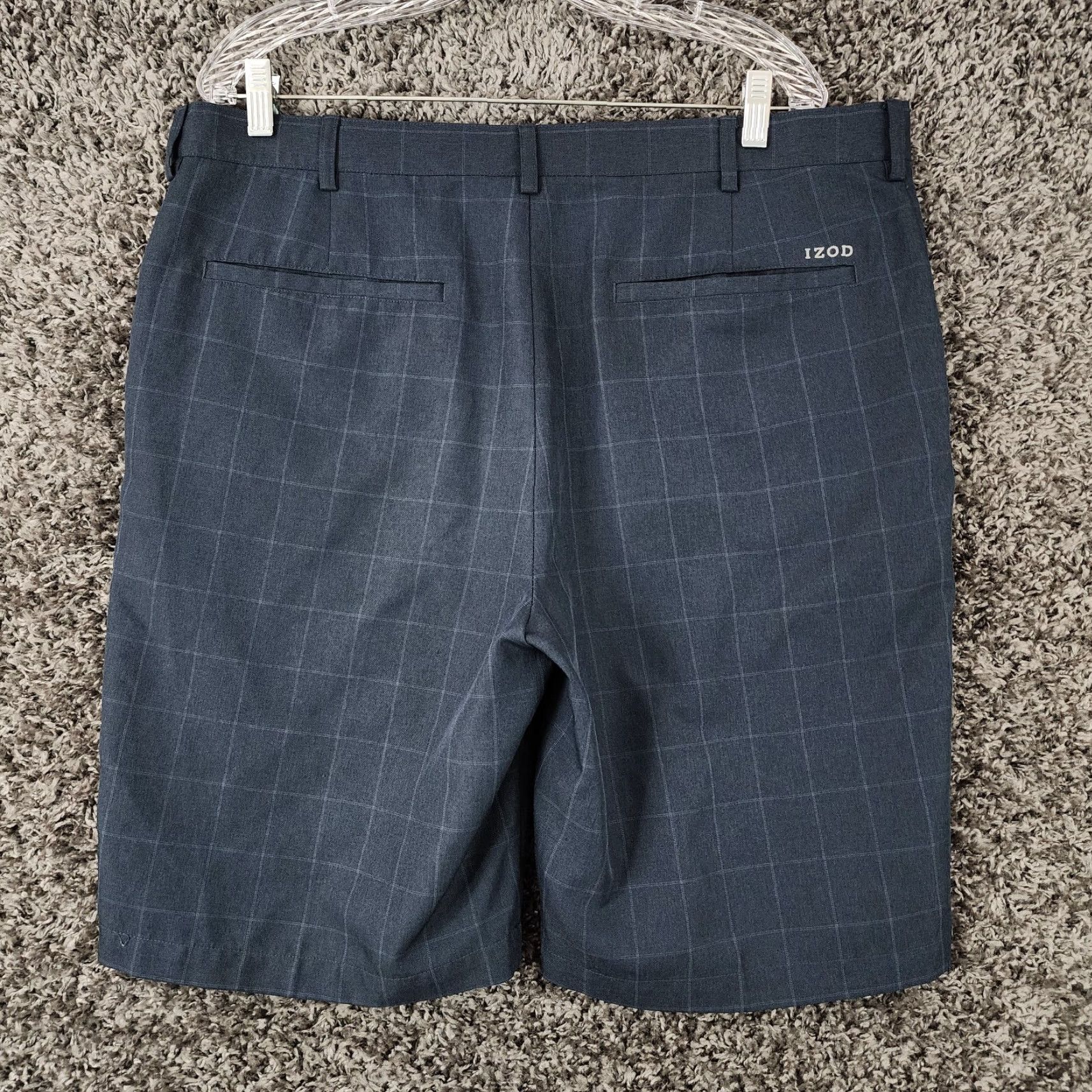 Izod IZOD Golf Mens Blue Plaid 100% Polyester Chino Golf Shorts Size 38 Size US 38 / EU 54 - 4 Thumbnail