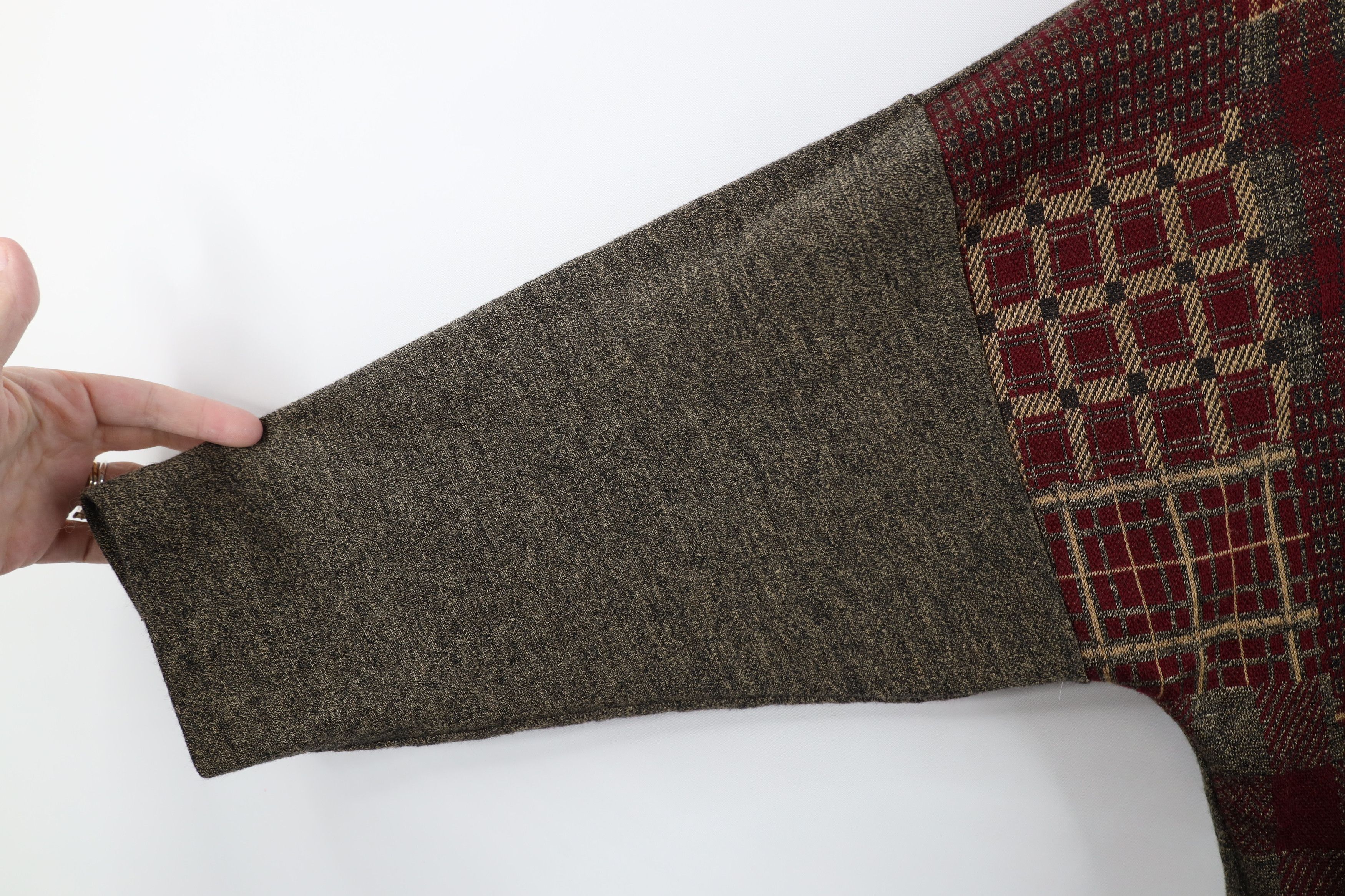 Vintage Vintage 90s Streetwear Patchwork Knit Cardigan Sweater Size XL / US 12-14 / IT 48-50 - 8 Thumbnail
