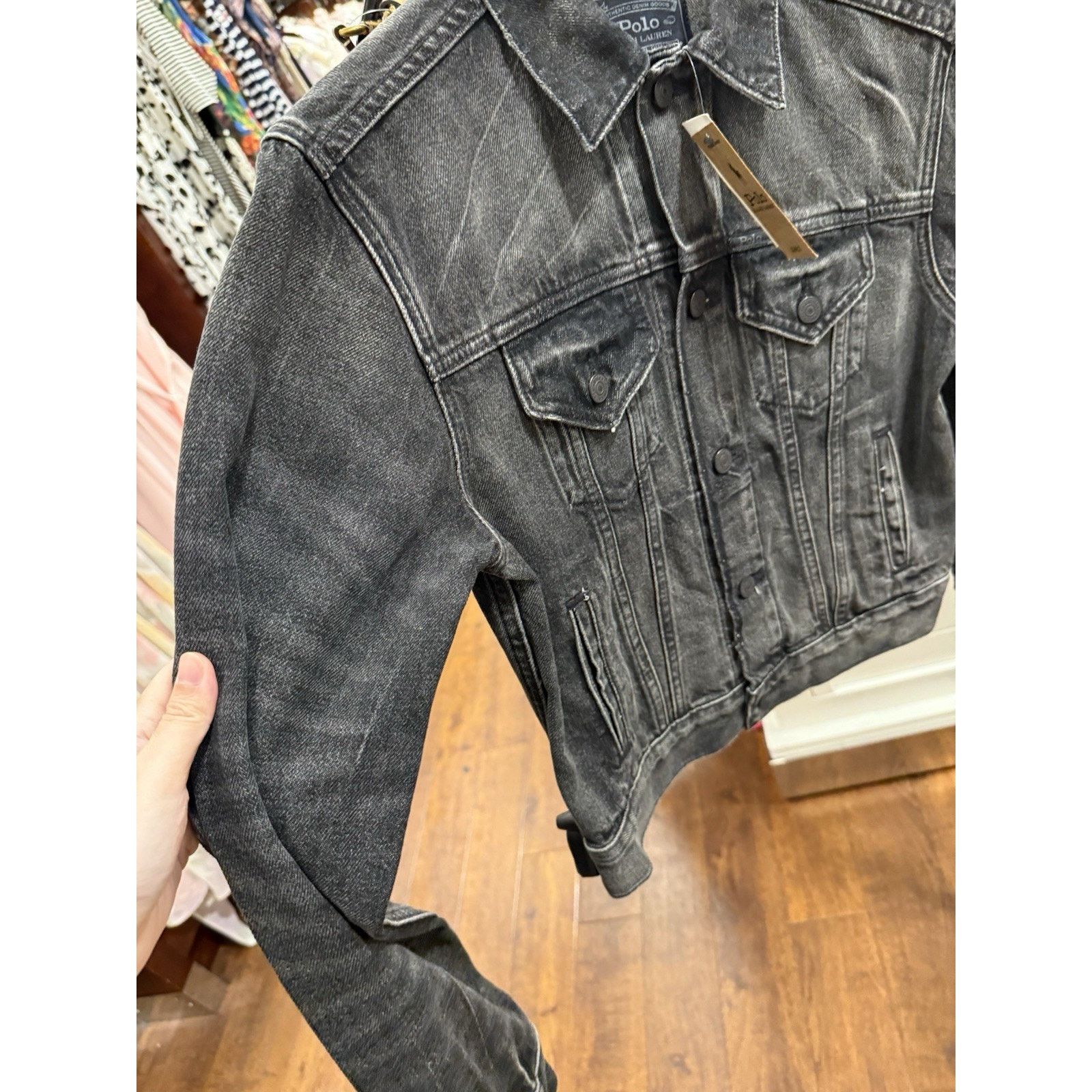 Ralph Lauren NWT POLO RALPH LAUREN Women Bear Black Denim Jean Jacket Size S / US 4 / IT 40 - 6 Thumbnail