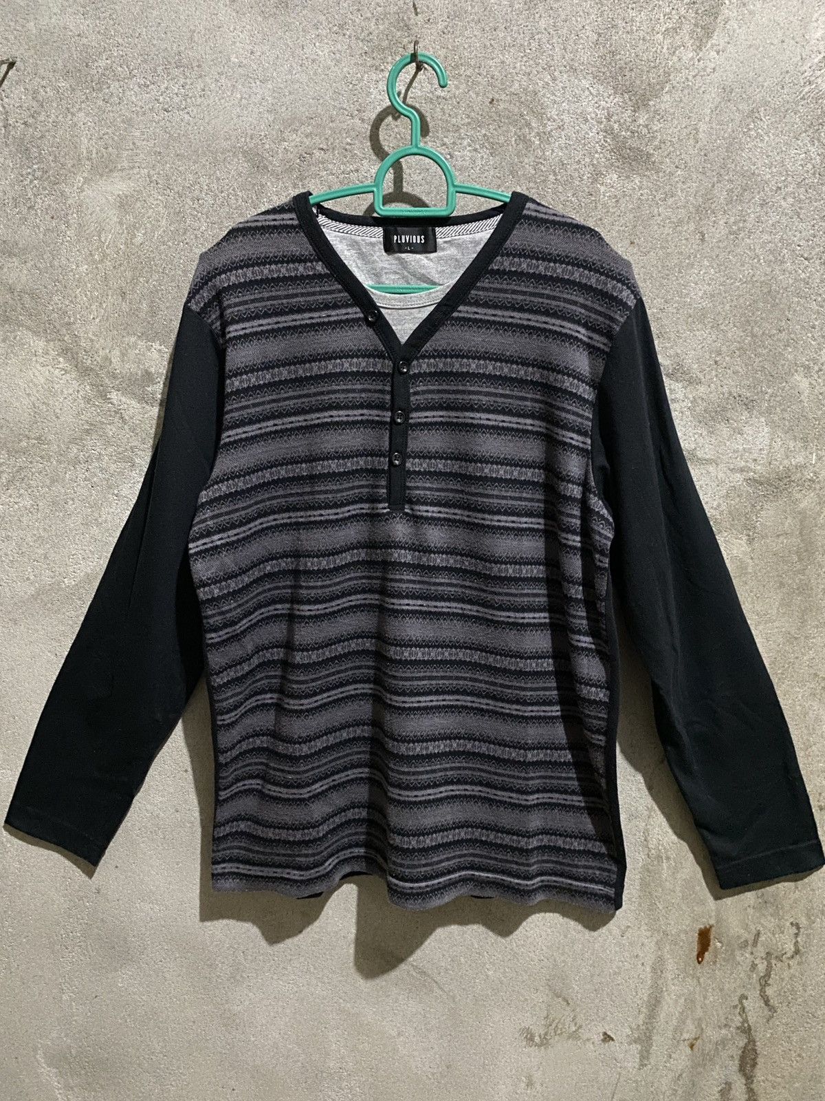If Six Was Nine × Japanese Brand × Le Grande Bleu (L.G.B.) longsleeve Pluvious navajo stripe LGB Style Size US L / EU 52-54 / 3 - 1 Thumbnail