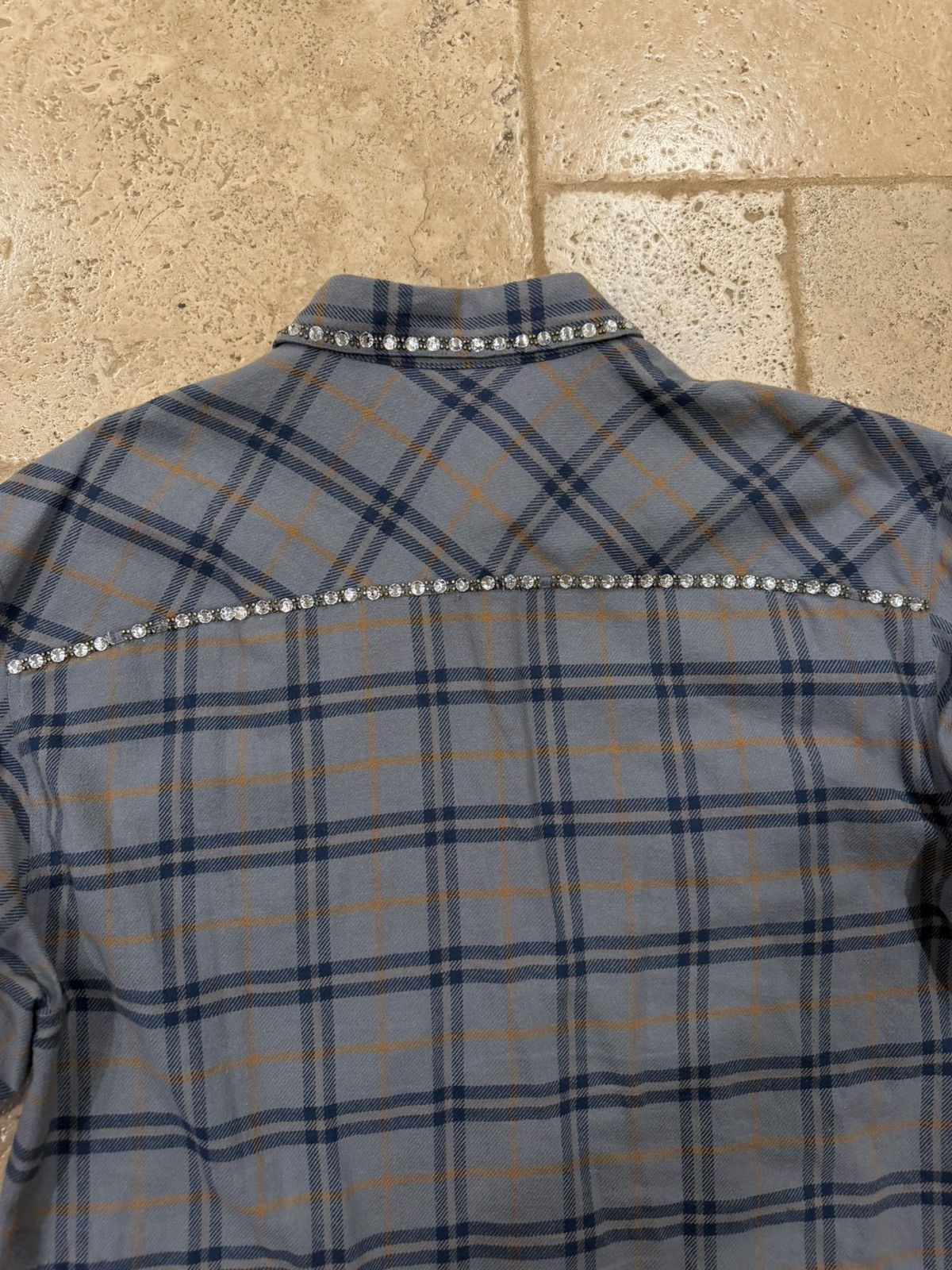 Dries Van Noten Dries Van Noten Carwick Embellsihed Crystals Plaid Shirt Size US L / EU 52-54 / 3 - 15 Thumbnail