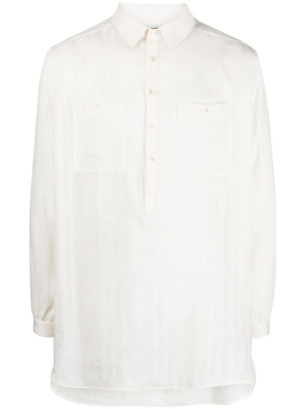 Saint Laurent Paris o1y0325 Solid Color Shirt in White Size US S / EU 44-46 / 1 - 1 Thumbnail