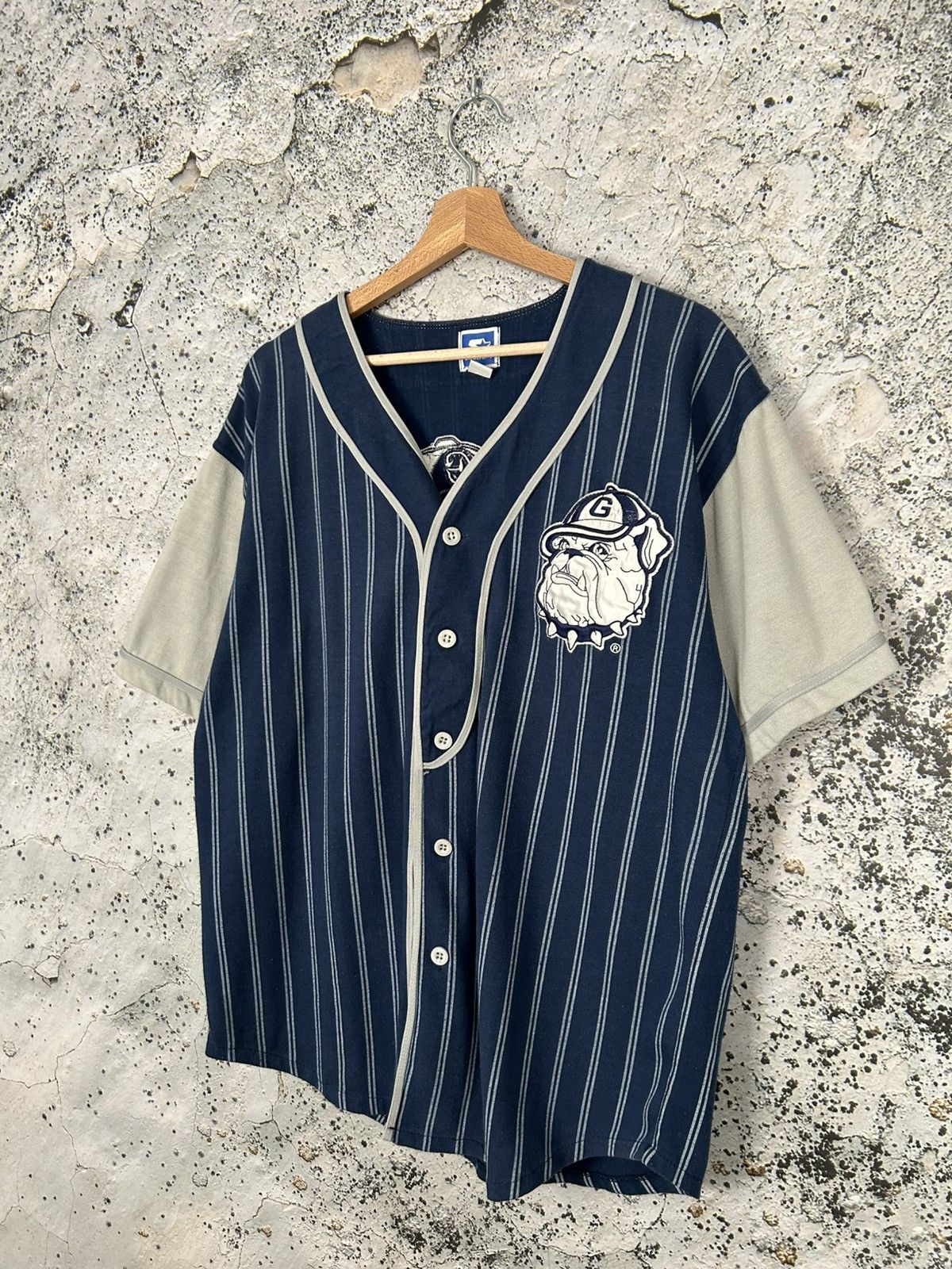 MLB Vintage Georgetown Hoyas Stripe MLB Baseball Jersey 90s Rare Size US L / EU 52-54 / 3 - 3 Thumbnail