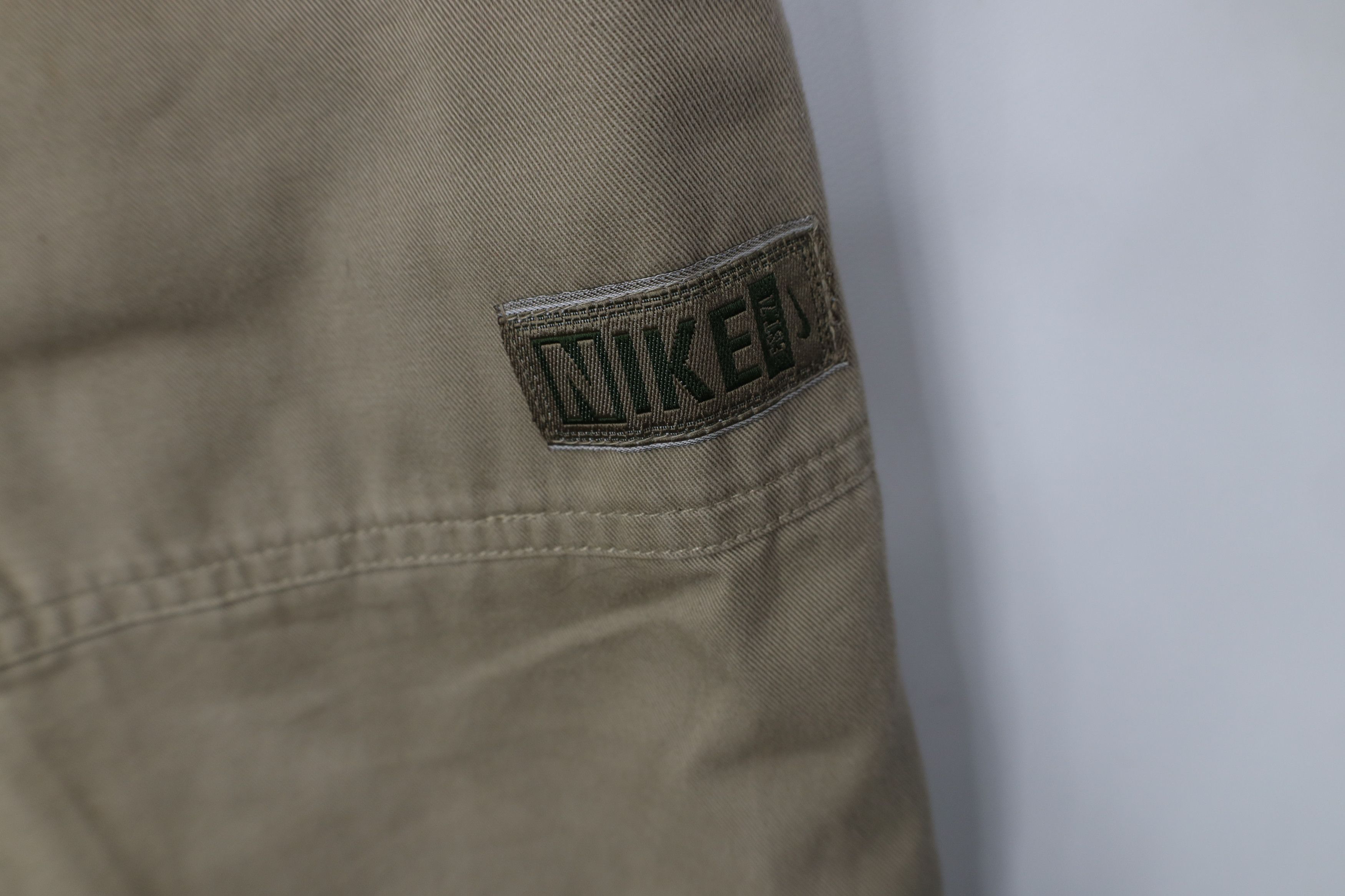 Nike Vintage 90s Y2K Nike Mini Swoosh Wide Leg Pants Khaki Tan Size US 40 / EU 56 - 5 Thumbnail