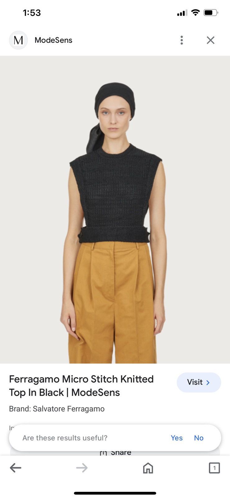 image of Salvatore Ferragamo Knit Vest Spring 22 in Black, Women's (Size XS)