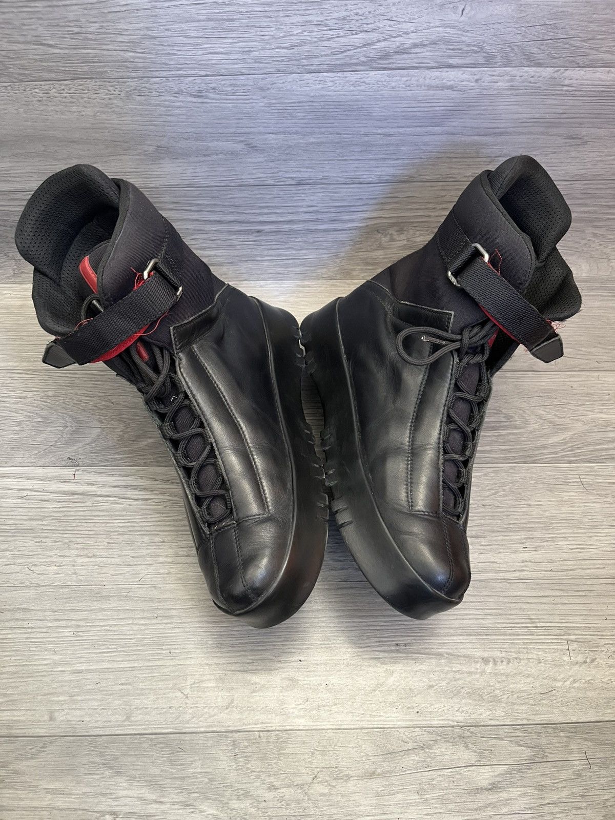 Prada Vintage 00's Prada linea rossa platform rubber sole sz 38.5 Size US 8.5 / IT 38.5 - 7 Thumbnail
